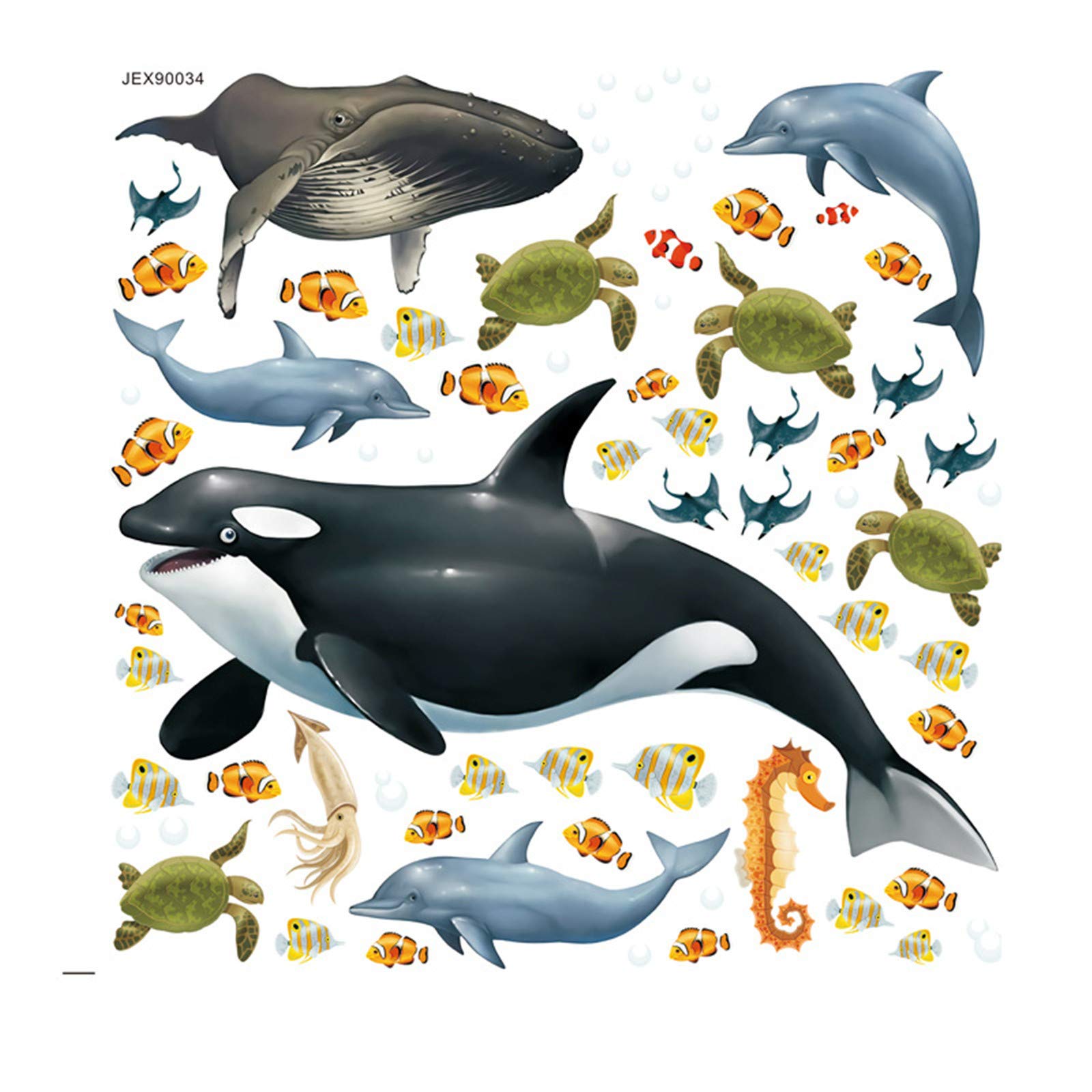 3D Dolphin Wall Stickers - Self Adhesive Mirror Paper Marine Life Decor for Kids Room, Bathroom & Living Room | Waterproof Animal Wall Art for Home Decor, Nursery & Office Spaces
