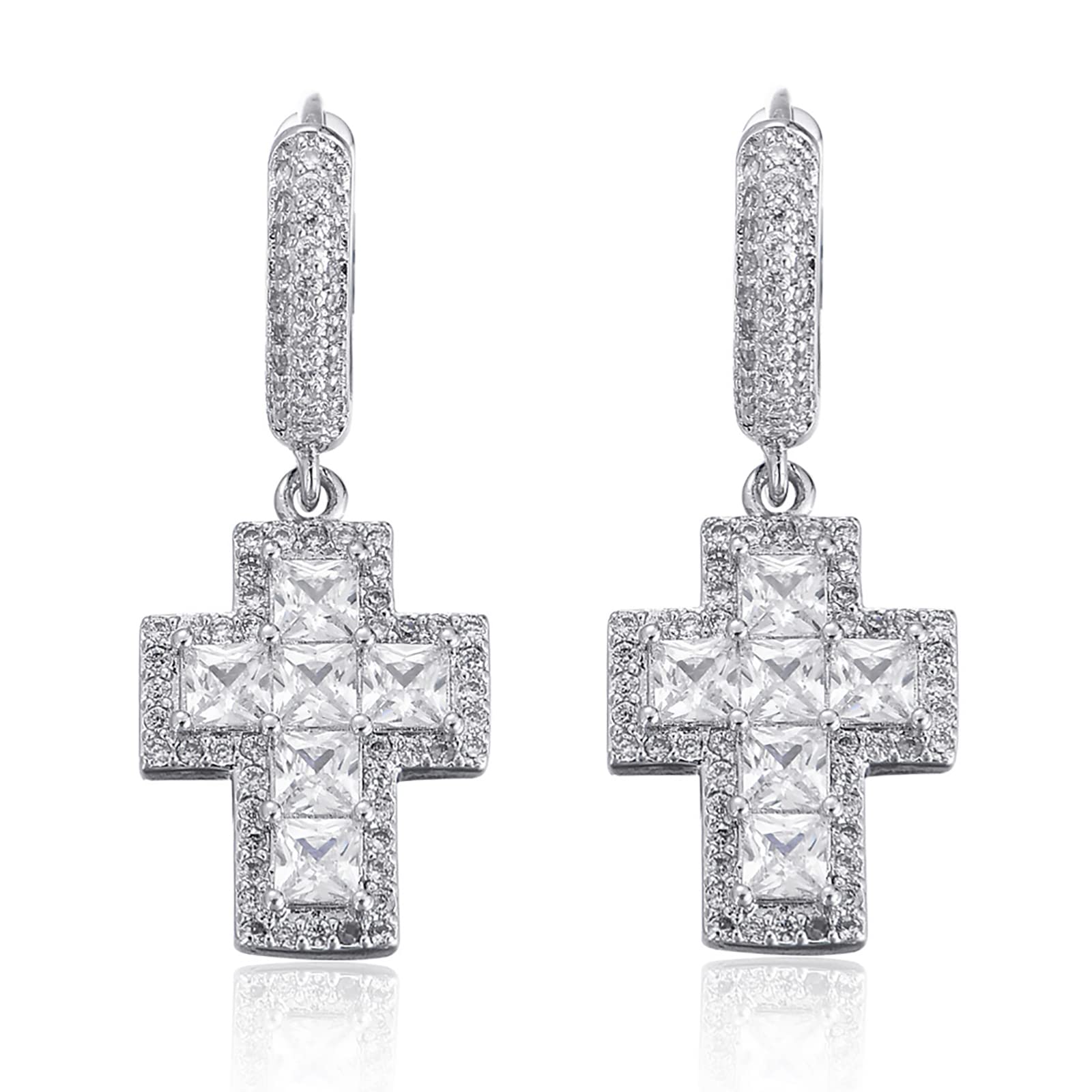 18K Gold Plated Lightning Bolt Earrings for Men & Women - Iced Out Cubic Zirconia Punk Hoop Huggie Dangle Earrings - Perfect Punk Rock Gift for Concerts, Parties & Everyday Wear (1 Pair)