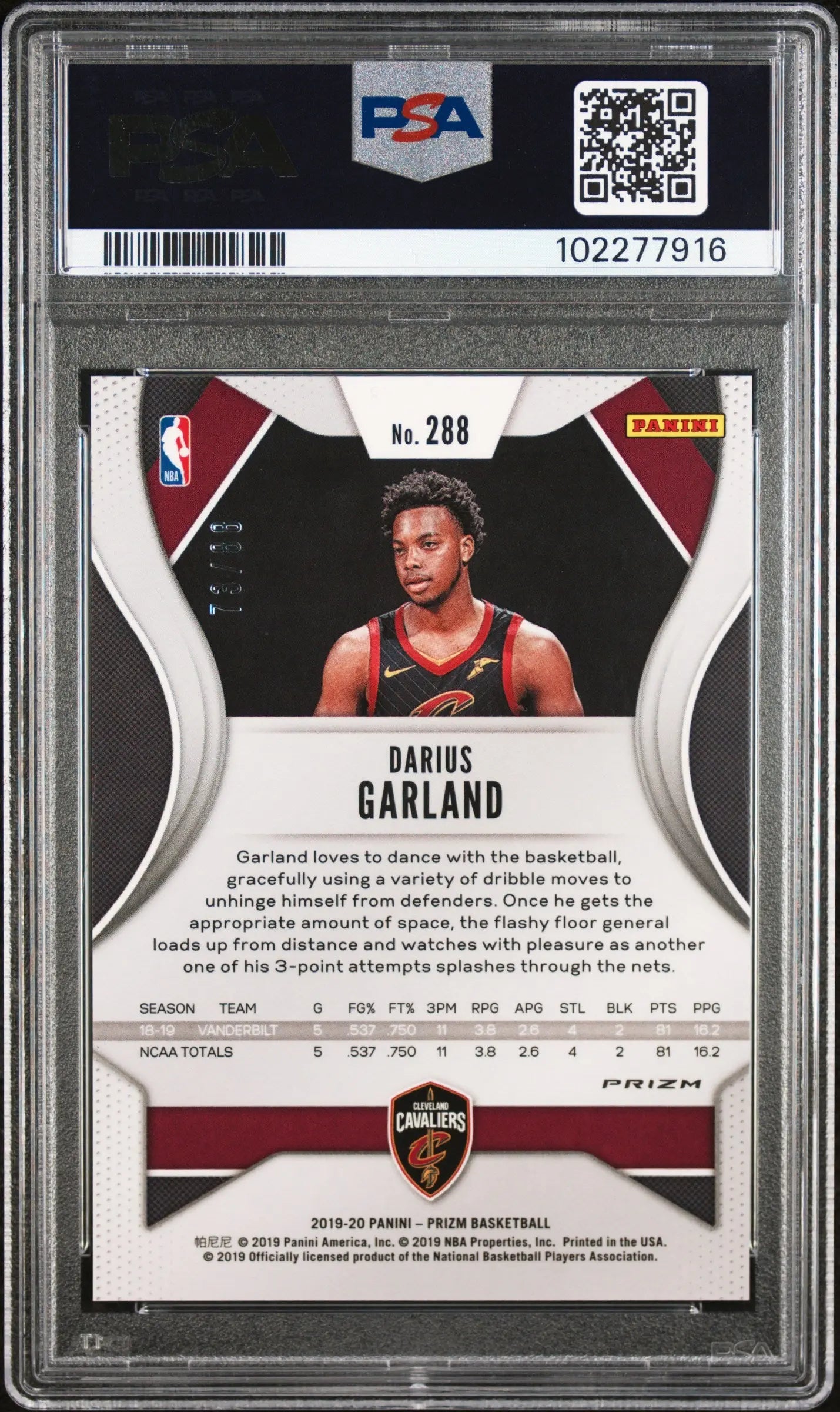 2019 Panini Prizm Basketball Darius Garland Rookie Card RC Red Parallel PSA 10 Gem Mint /88 - Rare Collectible for NBA Fans & Card Investors