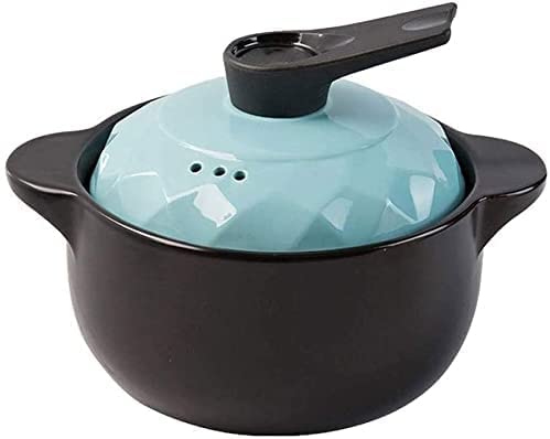YOYOSHU 4L Ceramic Casserole Pot - Blue Clay Cookware for Stewing, Braising & Slow Cooking | Perfect for Soups, Stews & Oven-to-Table Serving