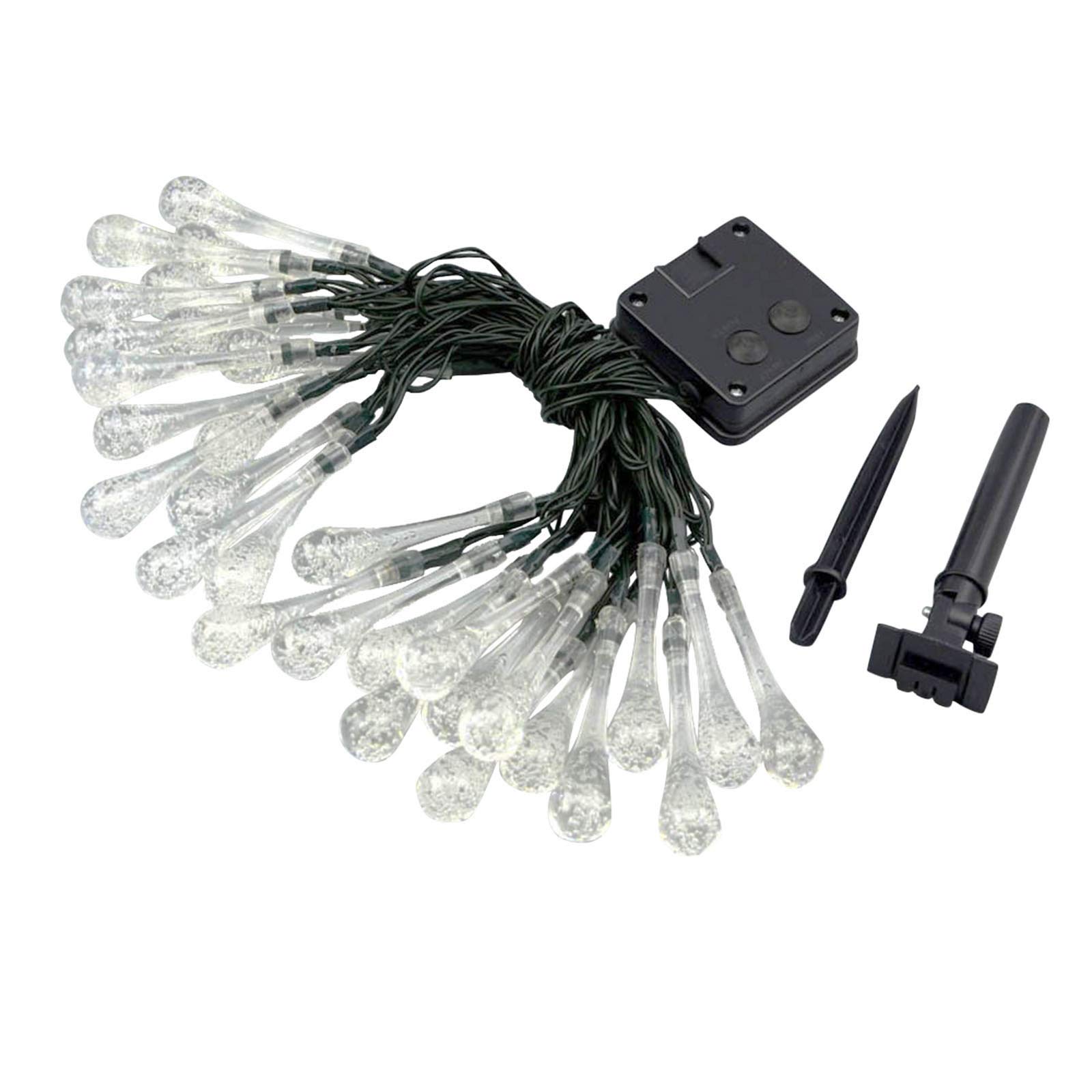 30/20 LED Solar String Lights - Water Drop & Tear Shape Multicolor Outdoor/Indoor Fairy Lights for Christmas Tree, Party, Garden, Wedding & Home Decoration