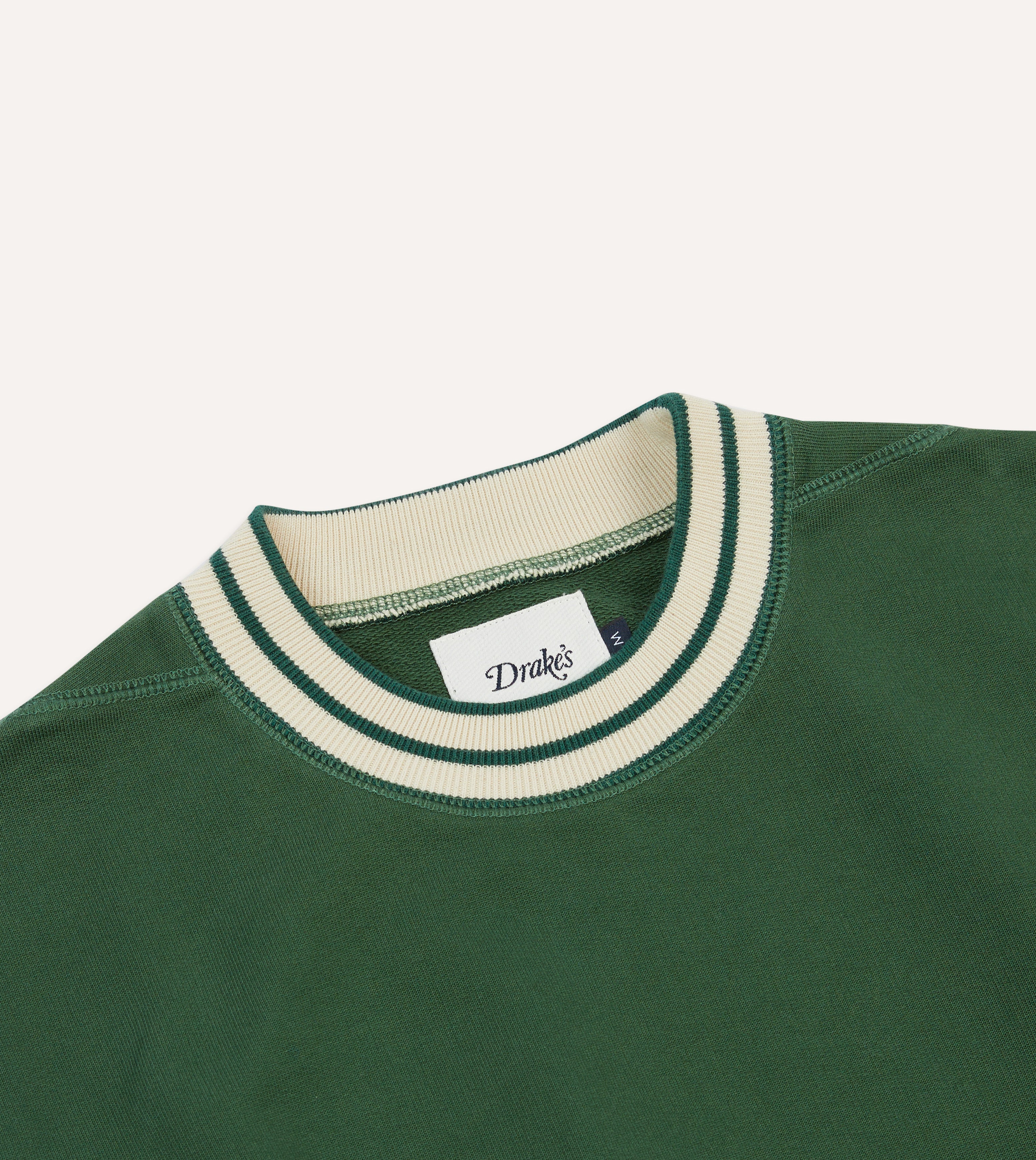 Green Striped Rib Cotton Jersey Sweatshirt for Women - Soft Casual Pullover Top for Everyday Wear | Perfect for Lounge, Workout & Street Style