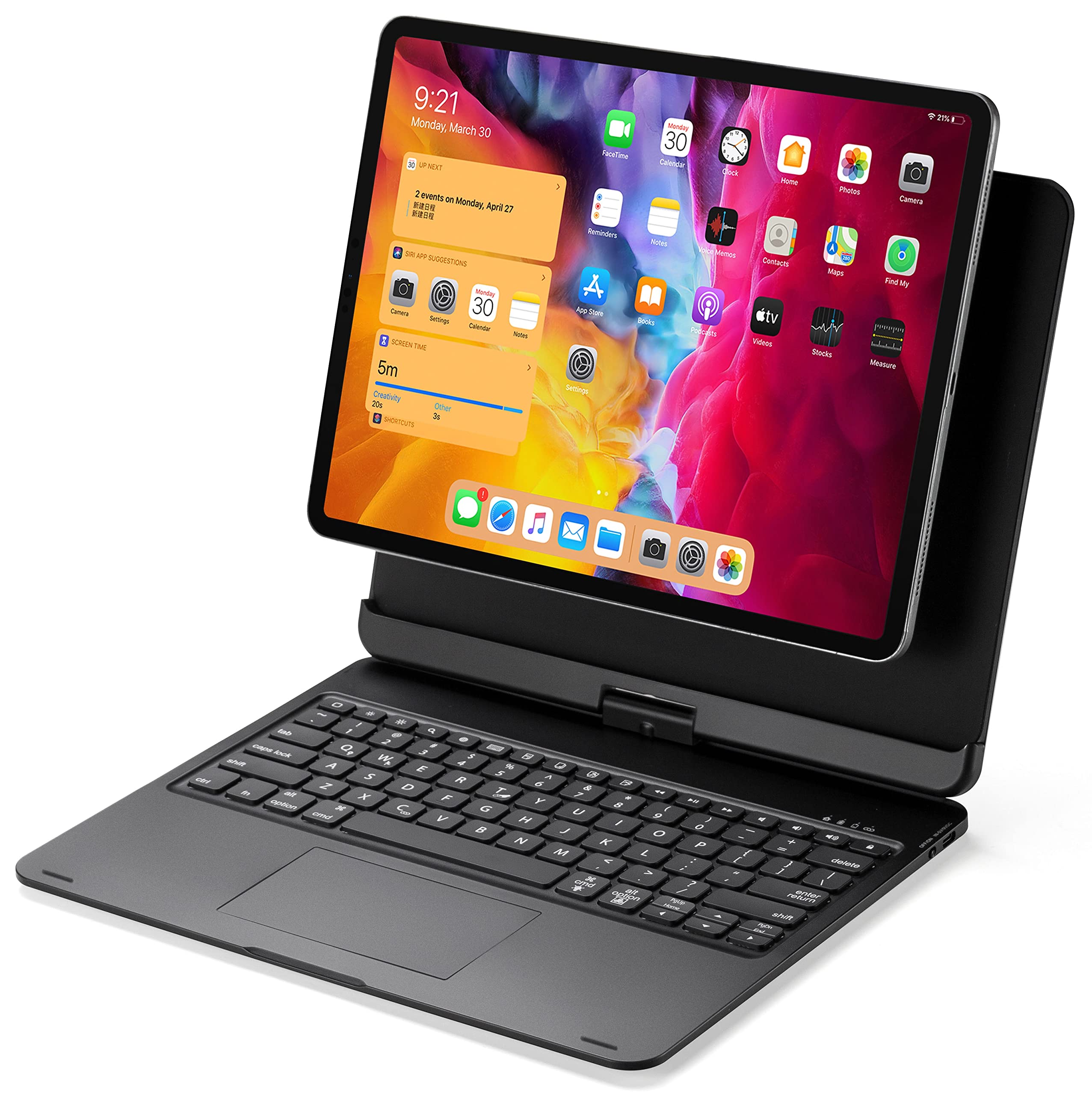 iPad Pro 12.9 Wireless Keyboard Case with Backlit Keys - Magnetic Detachable Keyboard Cover Compatible with iPad Pro 12.9-inch 5th/4th/3rd Gen (2021/2020/2018) - Perfect for Work, Travel & Home Office (Black)