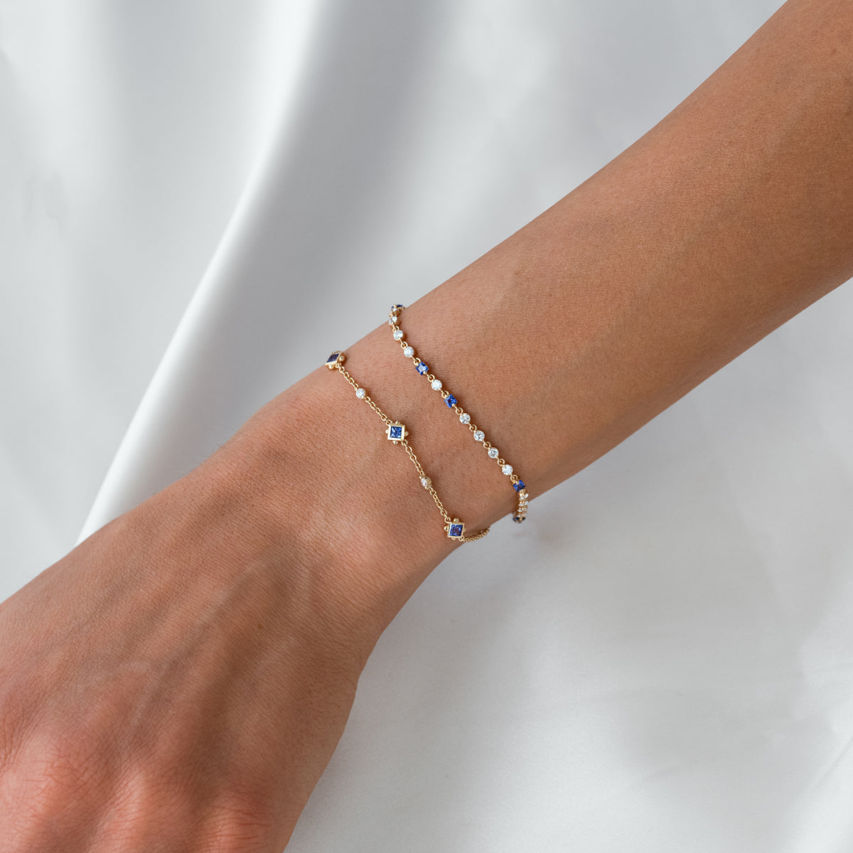 Elegant Wrapped in Sapphires and Diamonds Bracelet for Women - Perfect for Weddings, Anniversaries & Special Occasions