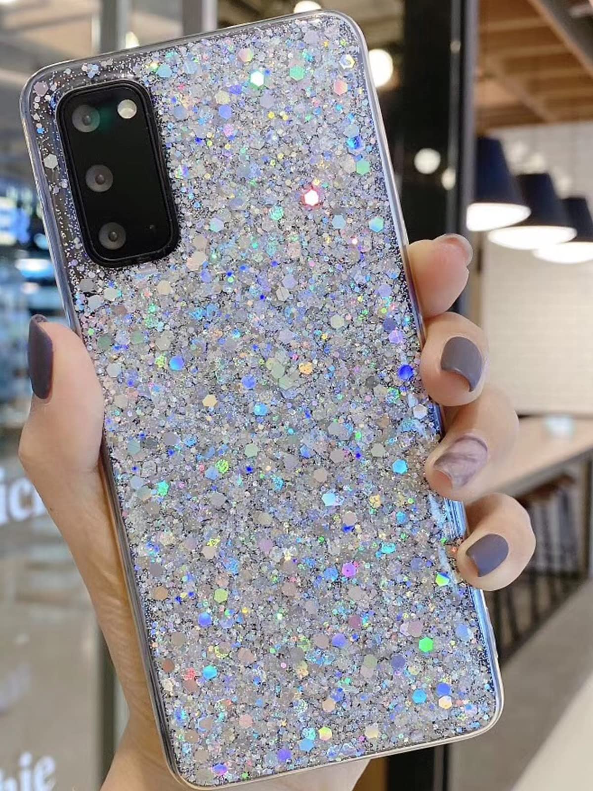 Sparkly Glitter Samsung Galaxy S22 Ultra Case for Women - Slim Protective Cover with Bling Design | 6.8 Inch Shockproof Phone Case for Galaxy S22 Ultra 5G (Silver) | Perfect for Everyday Use, Parties & Gift Giving