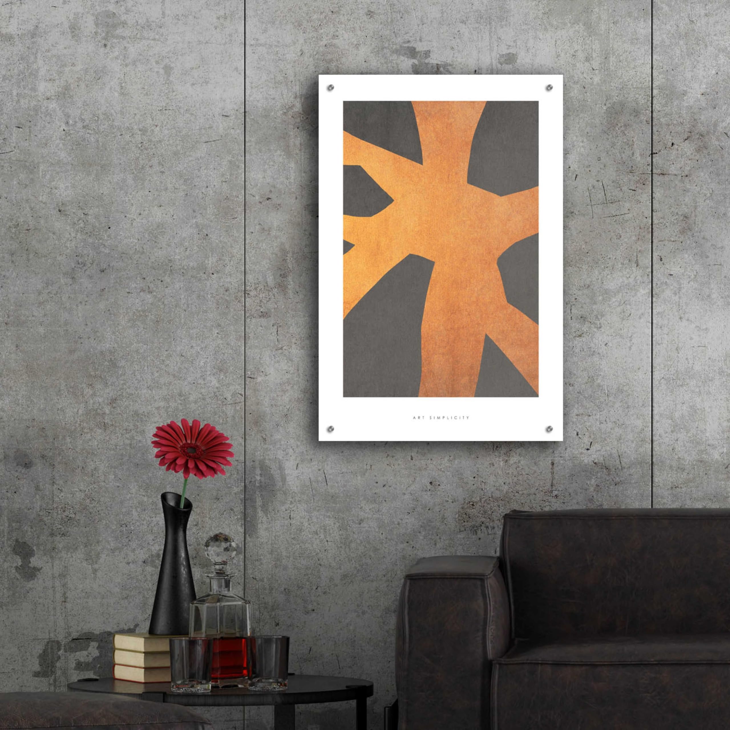 Epic Art 'Art Simplicity 2' by Design Fabrikken - Modern Acrylic Glass Wall Art Decor 24x36 Inches - Perfect for Living Room, Bedroom & Office Wall Decor