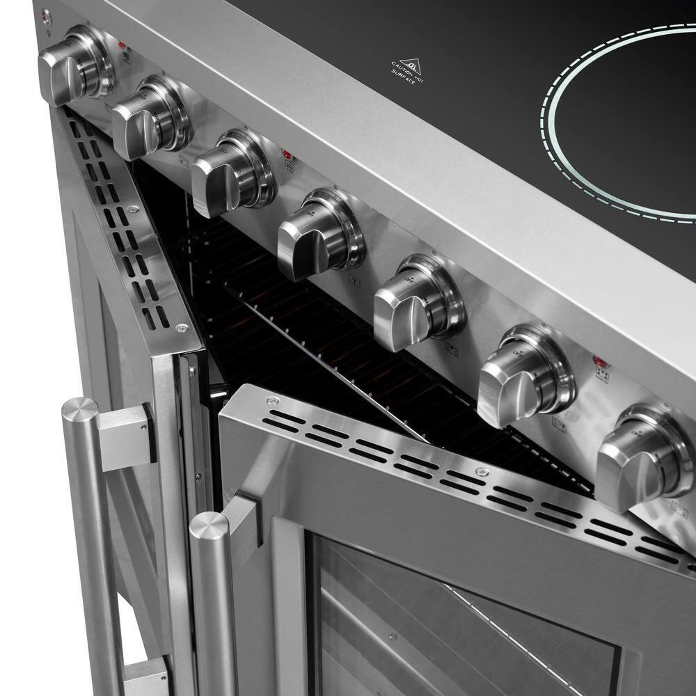 Forno Galiano 36-inch French Door Freestanding All Electric Range - Stainless Steel FFSEL6917 | Professional Kitchen Appliance for Home Chefs & Baking Enthusiasts