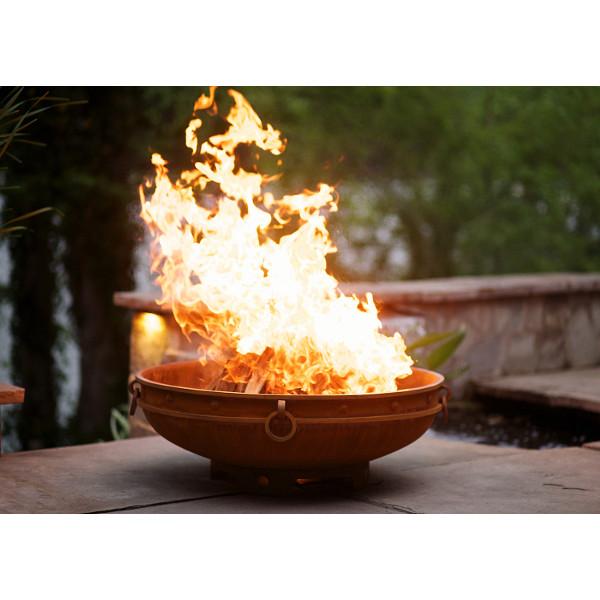 Emperor Fire Pit - Outdoor Wood Burning Fire Pit for Backyard, Patio & Camping - Heavy Duty Steel Fire Pit with Spark Screen & Poker - Perfect for Bonfires, S'mores & Outdoor Gatherings