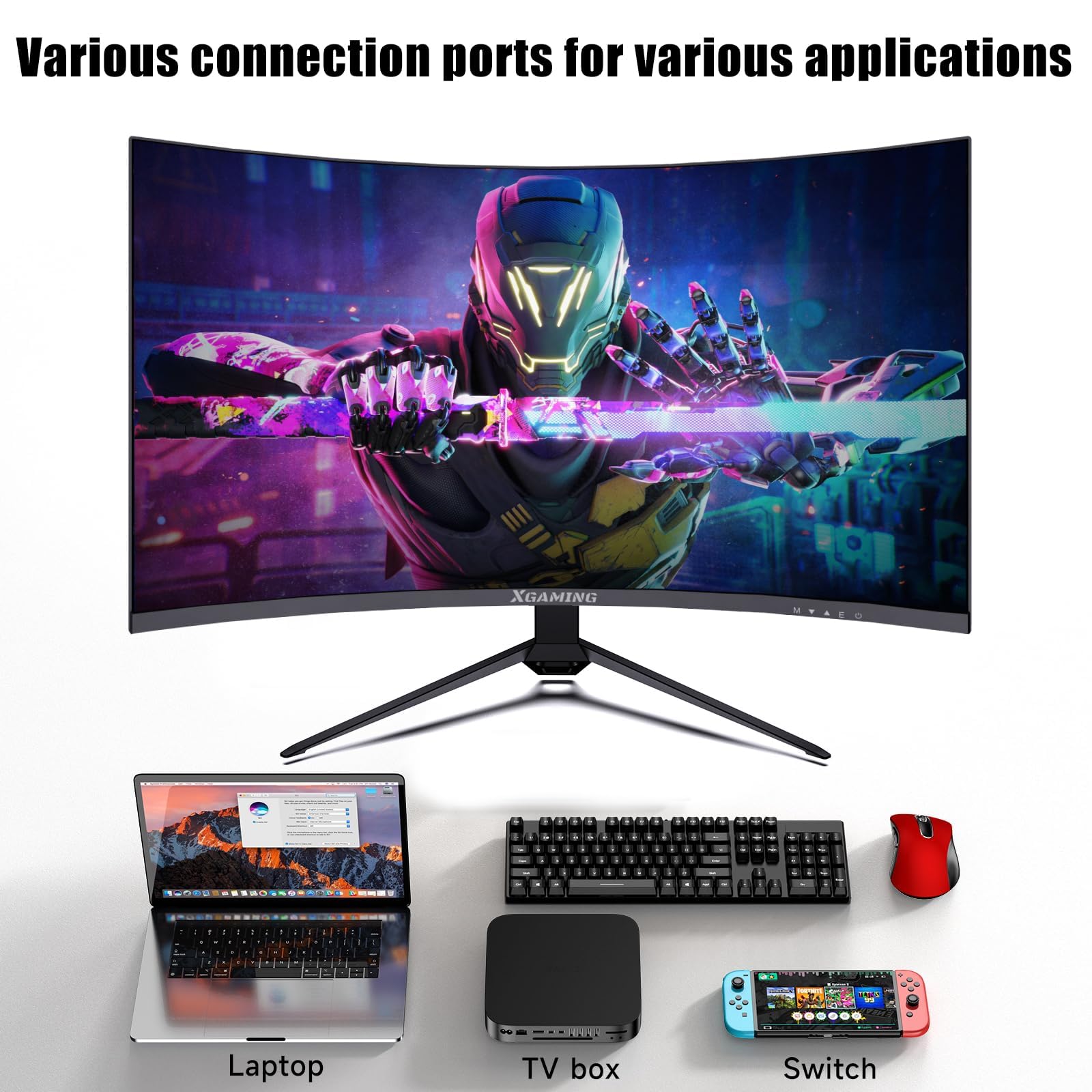 XGaming 27-Inch Curved Gaming Monitor - 165Hz, QHD 2560×1440P, 1500R Curvature, 1ms MPRT, AMD FreeSync, HDR, Eye Care, VESA Mount, DisplayPort & HDMI - Perfect for Competitive Gaming & Immersive Entertainment