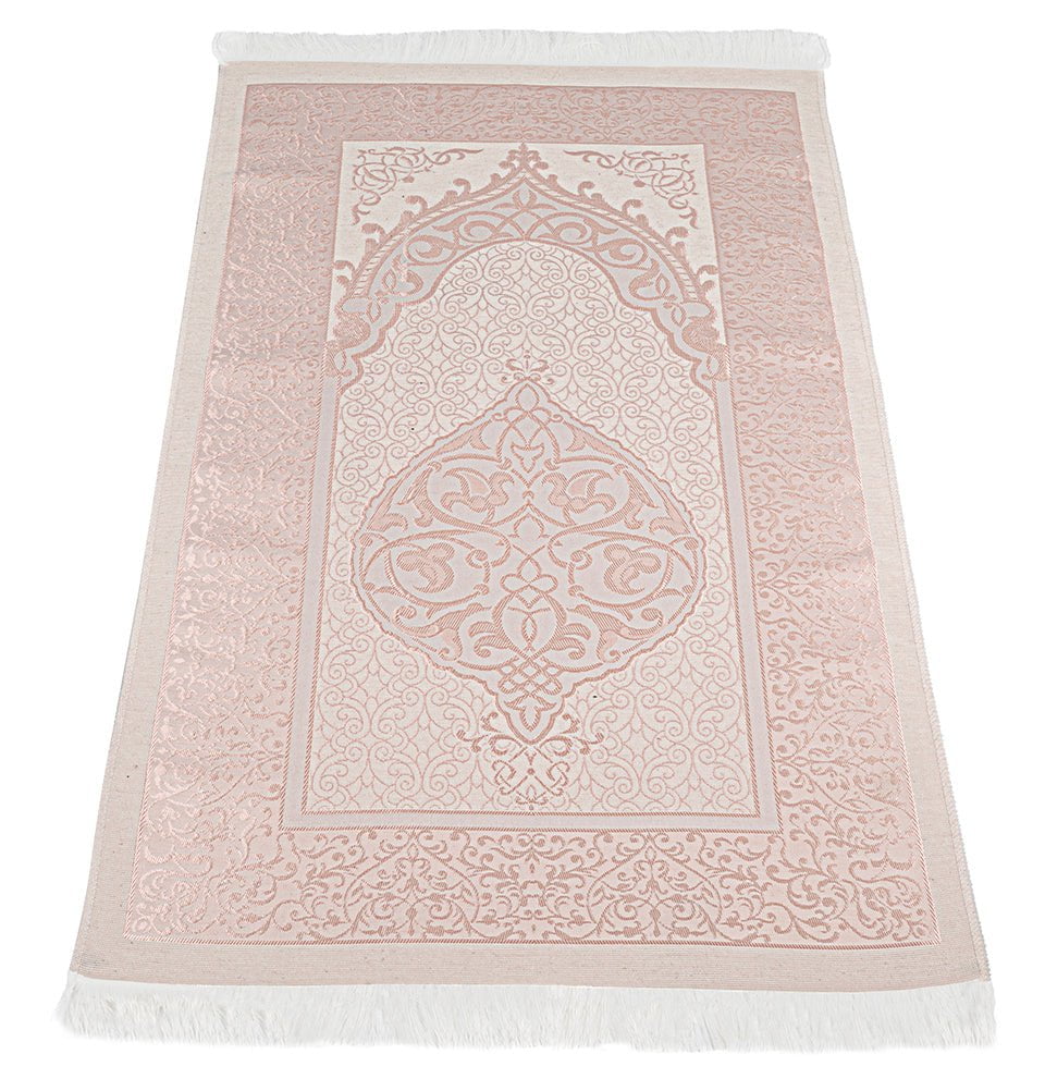 Premium Islamic Gift Set - Pink Prayer Mat & Tasbih in Elegant Taffeta Gift Bag | Perfect for Ramadan, Eid, Muslim Weddings & Religious Ceremonies