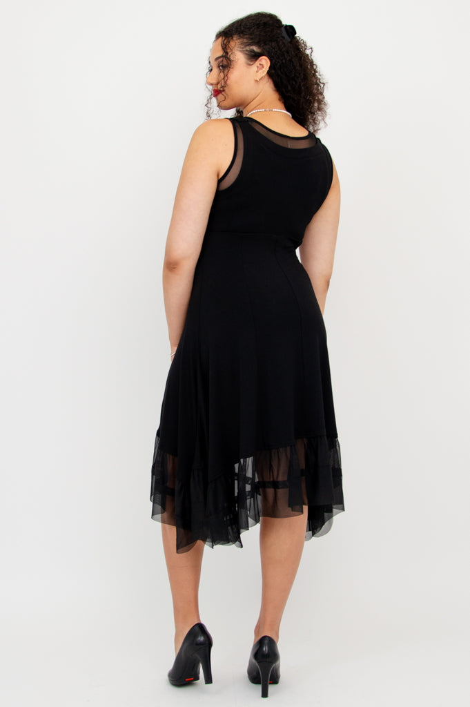 Danube Dress - Black Bamboo Fabric Women's Summer Dress for Casual Wear, Beach Outings, and Date Nights