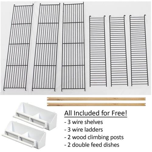Premium Congo Cage & Starter Kit for Sugar Gliders - Complete Habitat Set with Durable Cage, Exercise Wheel, Nutritious Food Mix, Water Bottle, Feeding Bowls & Cozy Nest Pouch - Perfect for Small Pet Homes, Vet Clinics & Exotic Animal Enthusiasts