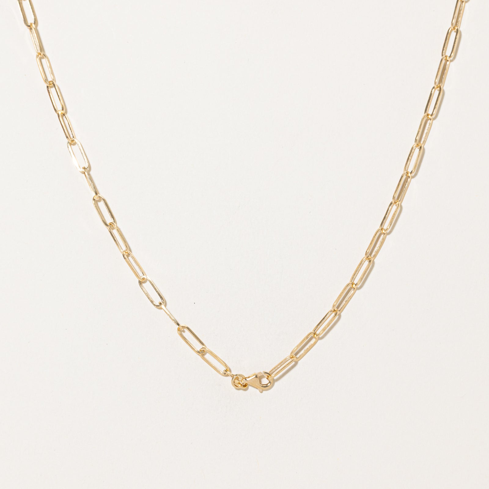 18K Yellow Gold Paperclip Chain Necklace - 17.5 Inch Dainty Minimalist Jewelry for Women - Perfect for Layering, Everyday Wear & Special Occasions