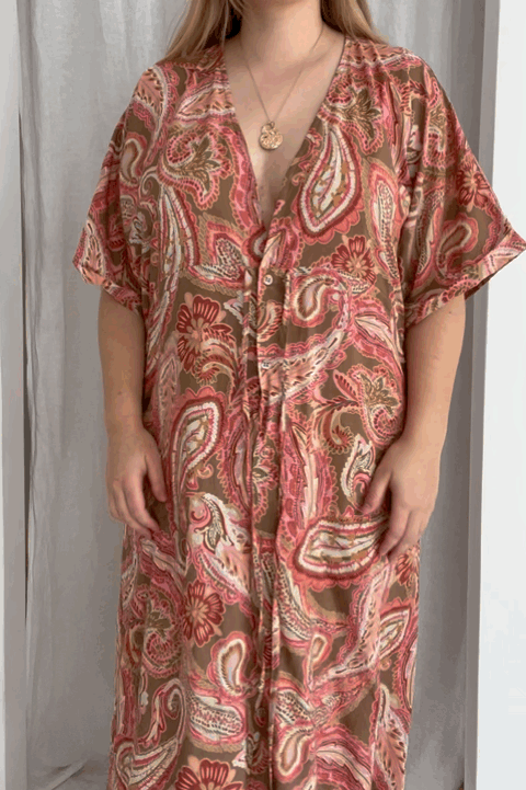 Cecile Women's Kaftan Dress - Flowy Boho Maxi Dress for Beach, Vacation & Summer | Barcelona Inspired Fashion