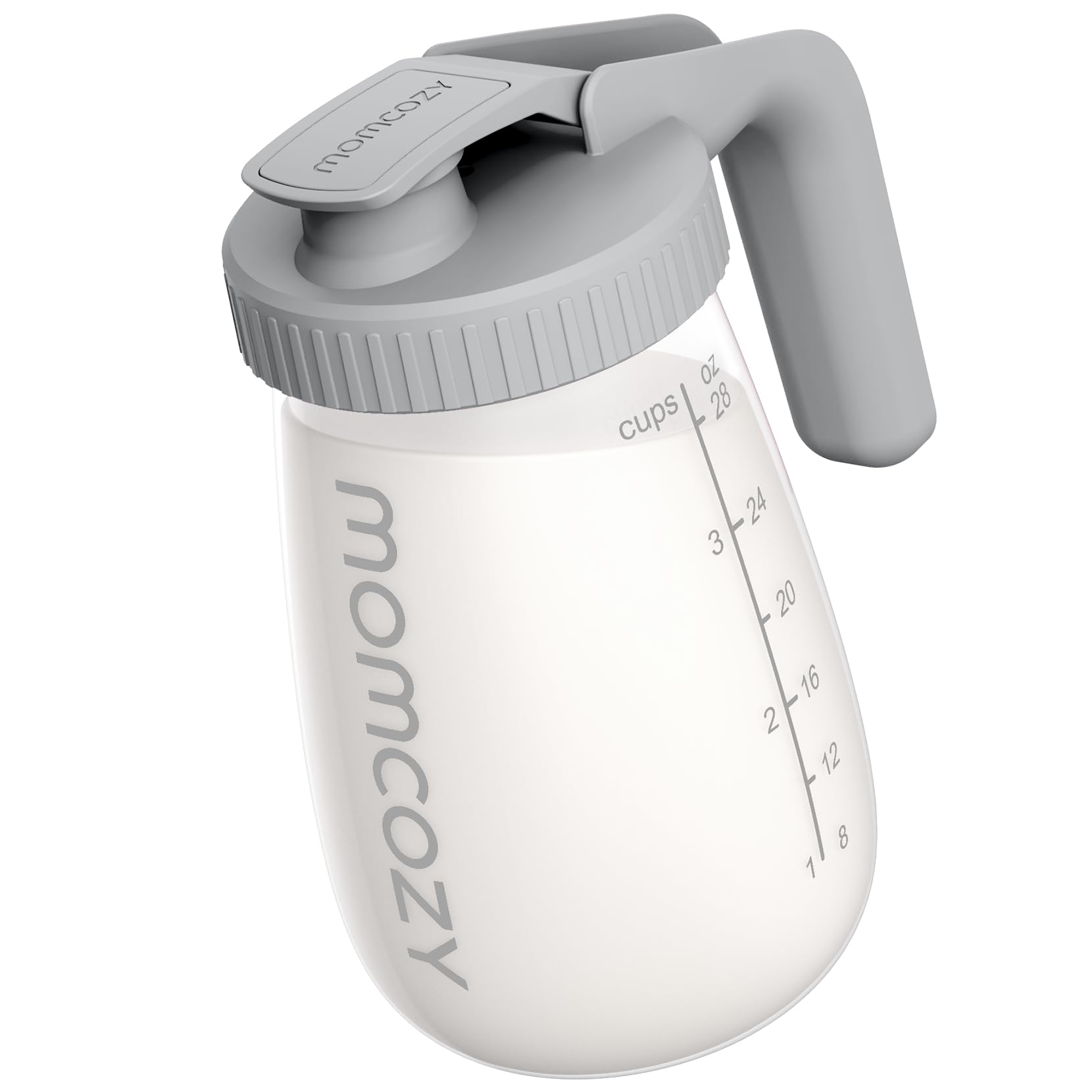 Momcozy Breast Milk Storage Pitcher - Heat & Cold Resistant, Leak-Proof Glass Container with Wide Mouth for Breast Milk & Formula - Perfect for Fridge Storage & Quick Baby Feeding - Essential Breastfeeding Accessory (Grey) - Ideal for Busy Moms & Nighttime Feedings