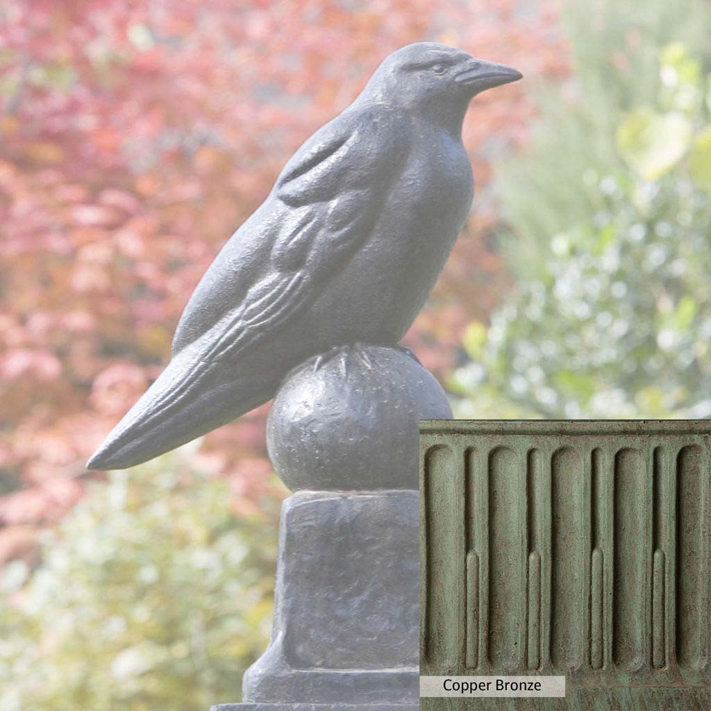 Campania International Raven Statue - Gothic Home Decor, Outdoor Garden Statue for Halloween & Gothic Decorations - Perfect for Patio, Yard, and Halloween Displays
