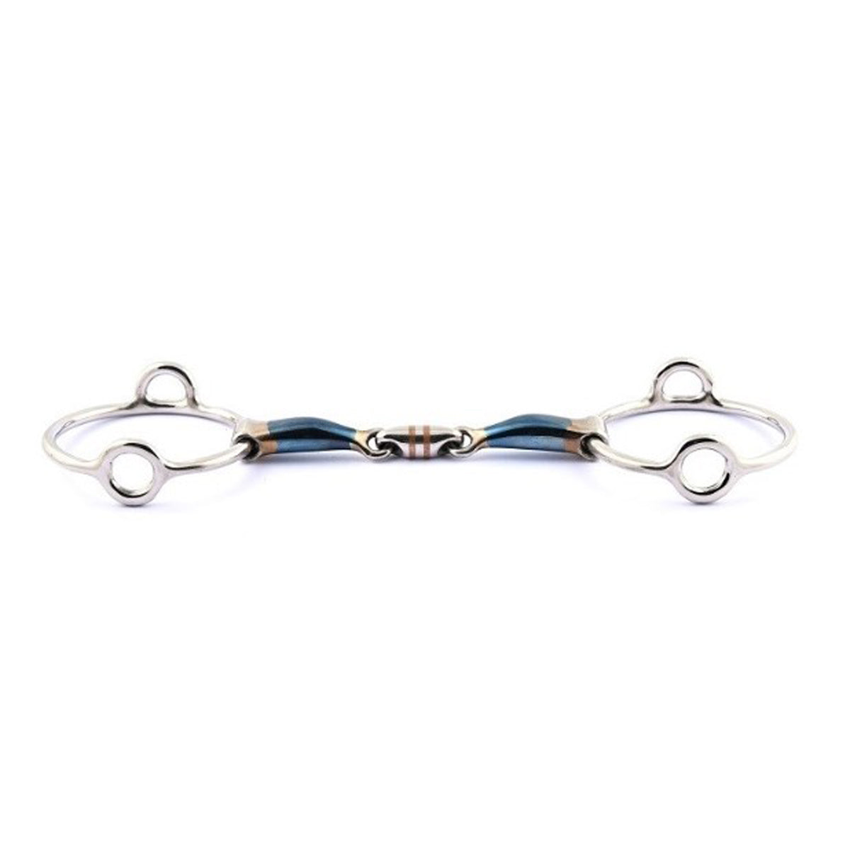 Premium Blue Steel French Link Gag Bit for Horses - Durable & Comfortable Training Equipment for Dressage, Jumping & Riding