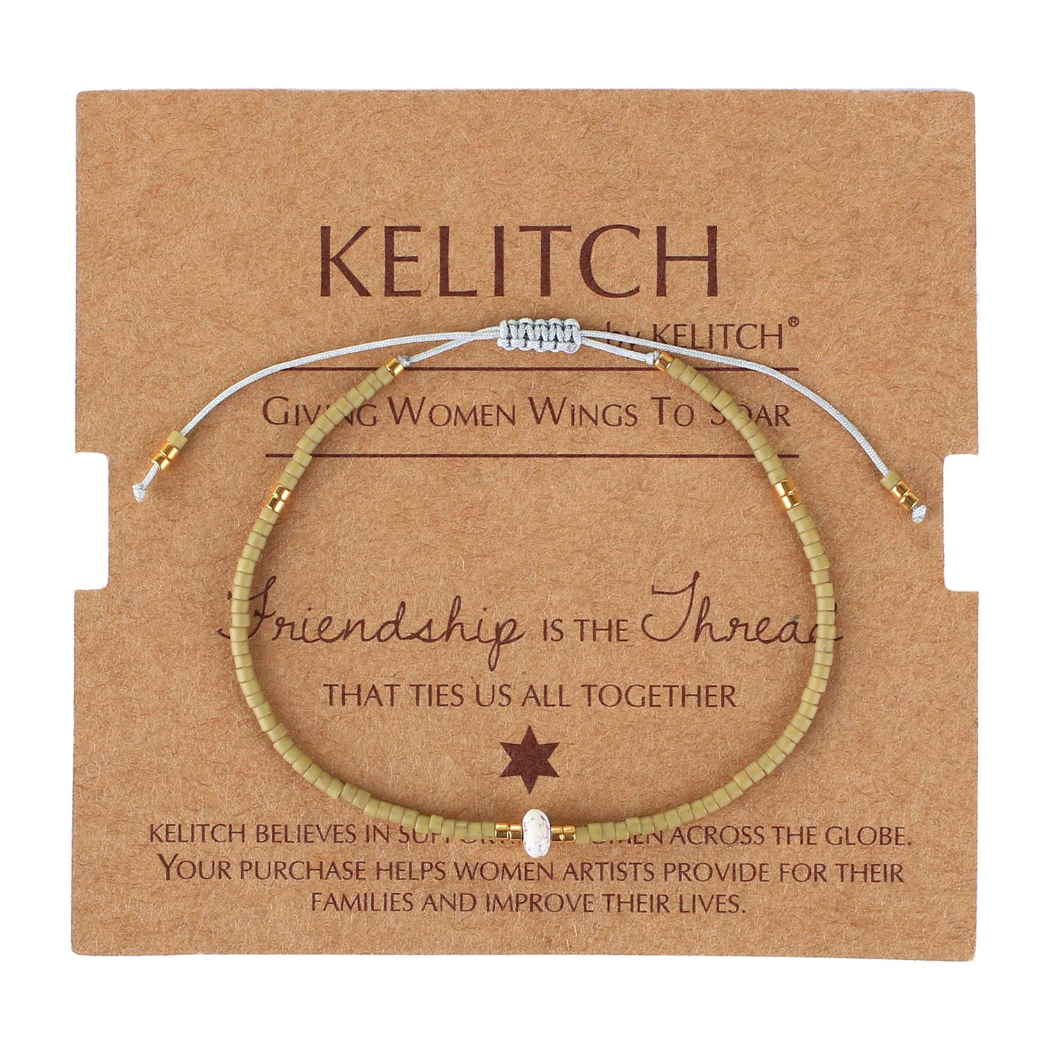 KELITCH Agate Seed Beads Friendship Bracelets for Women - Thin Stretch Beaded Bracelet Set - Boho Beach Jewelry for Summer, Gifts, and Everyday Wear