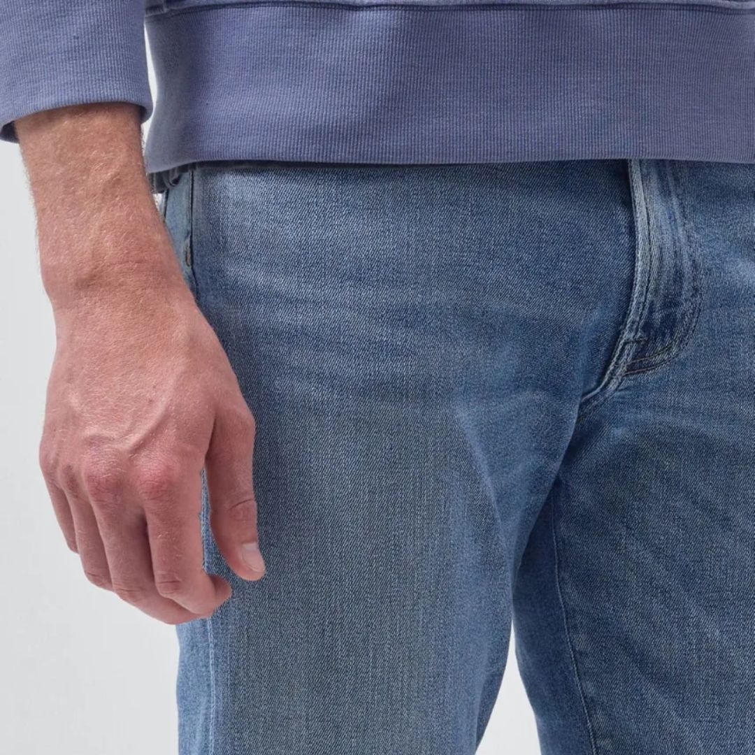Adler Tapered Classic Ripple Jeans for Men - Slim Fit Denim Pants with Comfortable Stretch - Perfect for Casual Wear, Office & Date Nights