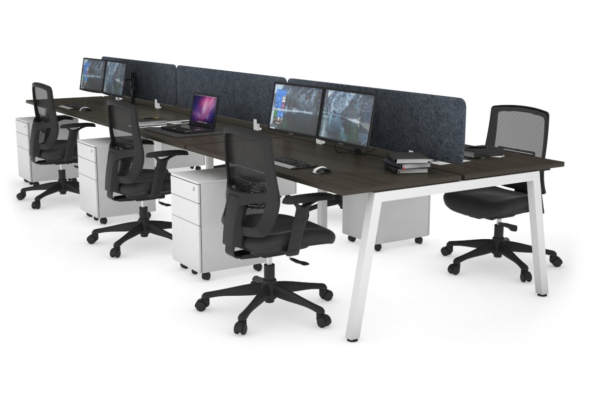 Quadro 6-Person Office Workstation Desk - 1600L x 700W Dimensions - Perfect for Team Collaboration, Conference Rooms & Open Office Spaces