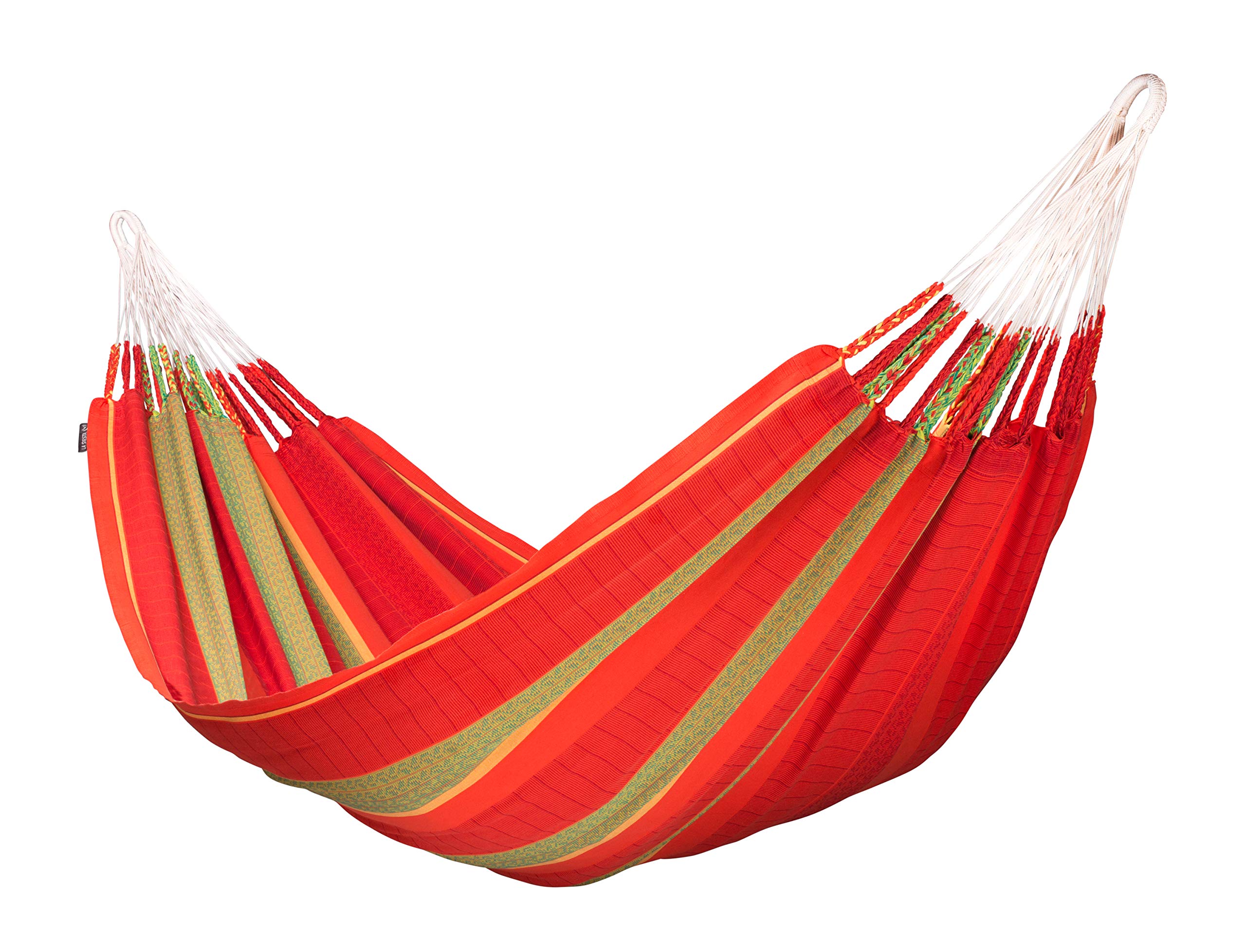LA SIESTA Flora Chilli - King Size Organic Cotton Family Classic Hammock for Backyard, Beach & Camping - Breathable & Durable Outdoor Relaxation