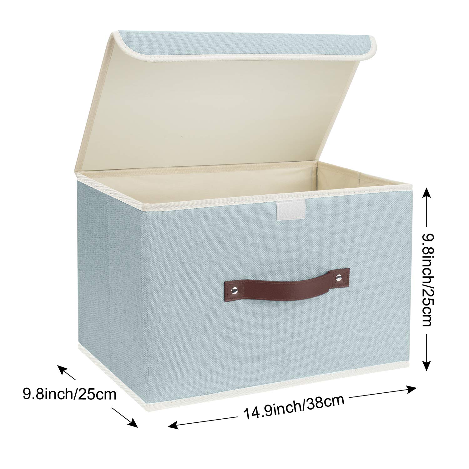 Foldable Fabric Storage Boxes 5-Pack - Closet & Office Organizers for Clothes & Toys | Aqua Spring