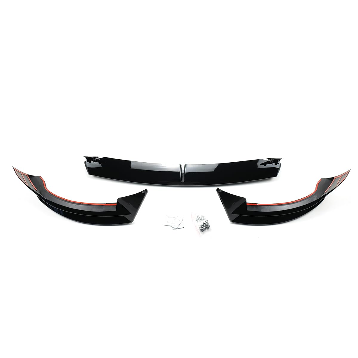 Glossy Black Front Bumper Lip Splitter Spoiler 3PCS for Tesla Model Y 2020-2023 | Enhance Style & Aerodynamics | Perfect for Car Enthusiasts & Street Racing