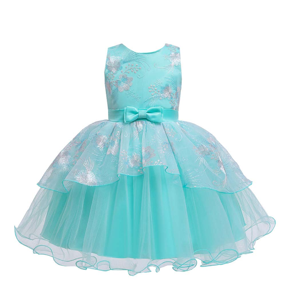 Toddler Girls Puffy Dress Floral Princess Gown - Formal Party, Bridesmaid, Pageant & Wedding Dress for Birthday, Special Occasions & Celebrations