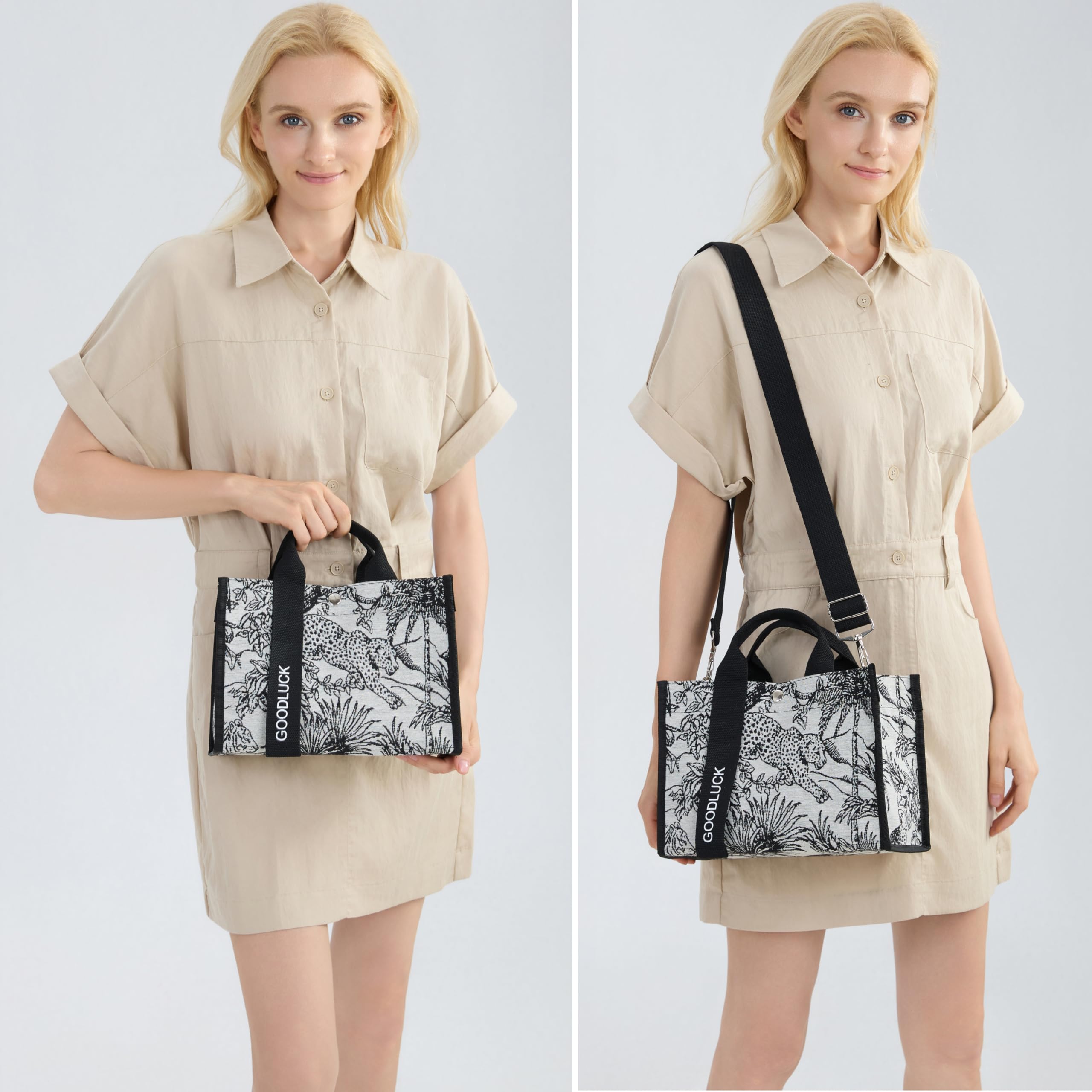 Cute Canvas Tote Bag for Women - Crossbody Purse for Work & Beach