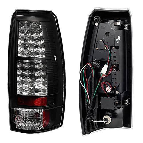 AKKON Black LED Tail Lights Brake Lamps for 2007-2013 Chevy Avalanche GMT800 Pickup Truck - Replacement Taillamps with Bright LED Lights for Enhanced Night Visibility & Safety