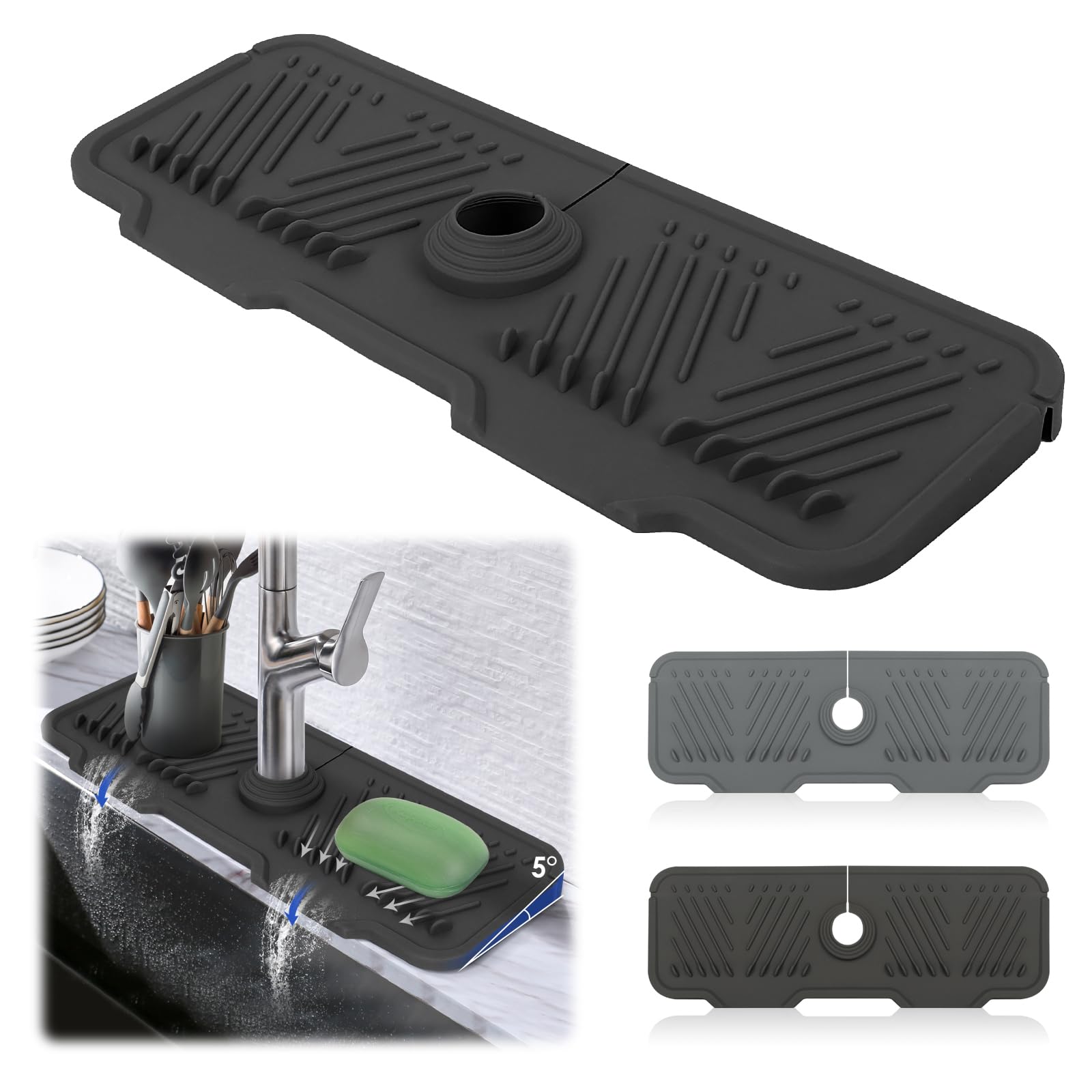 Non-Slip Silicone Sink Splash Guard Mat - 17