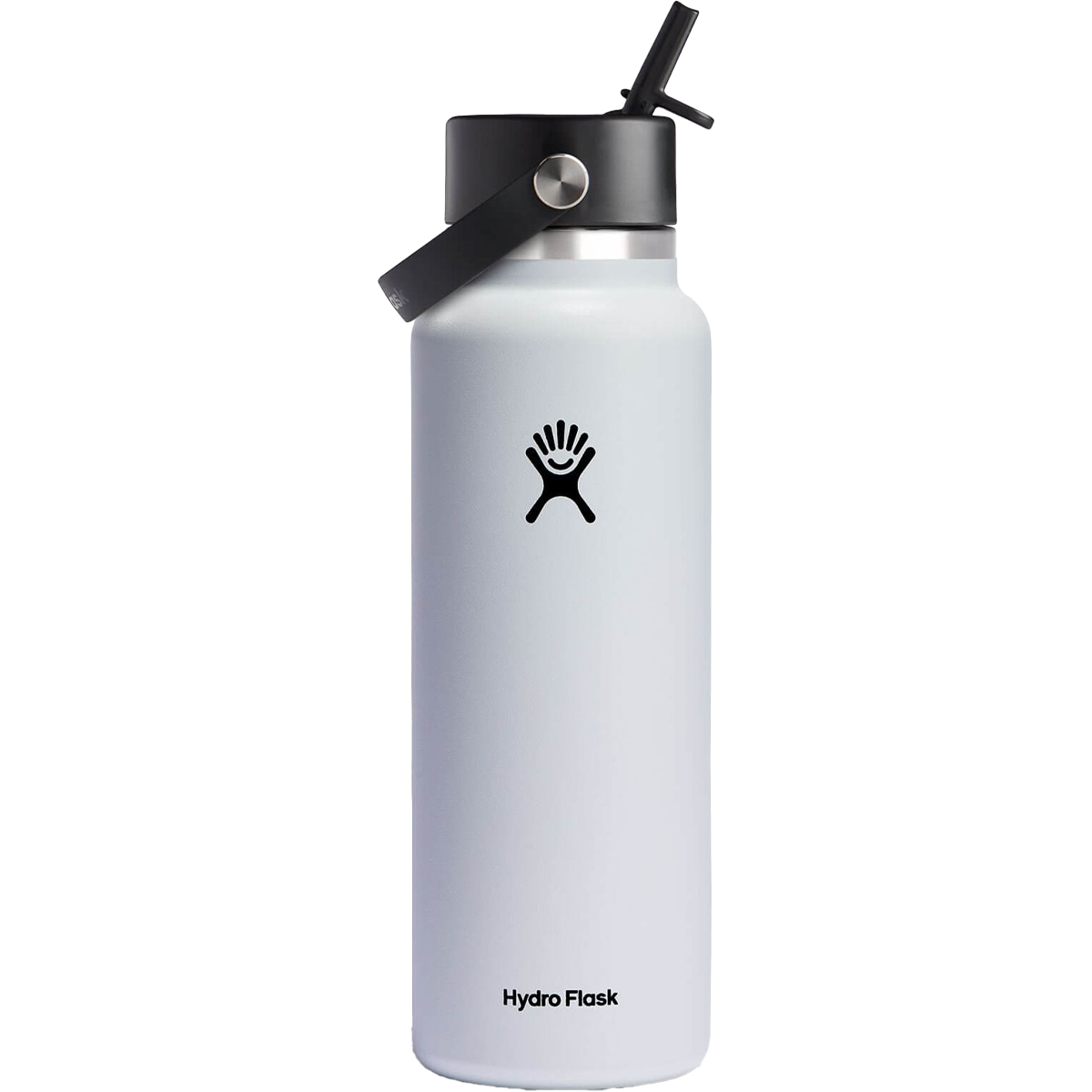40 oz Wide Mouth Water Bottle with Flex Straw Cap - Insulated Stainless Steel Tumbler for Gym, Hiking & Outdoor Activities