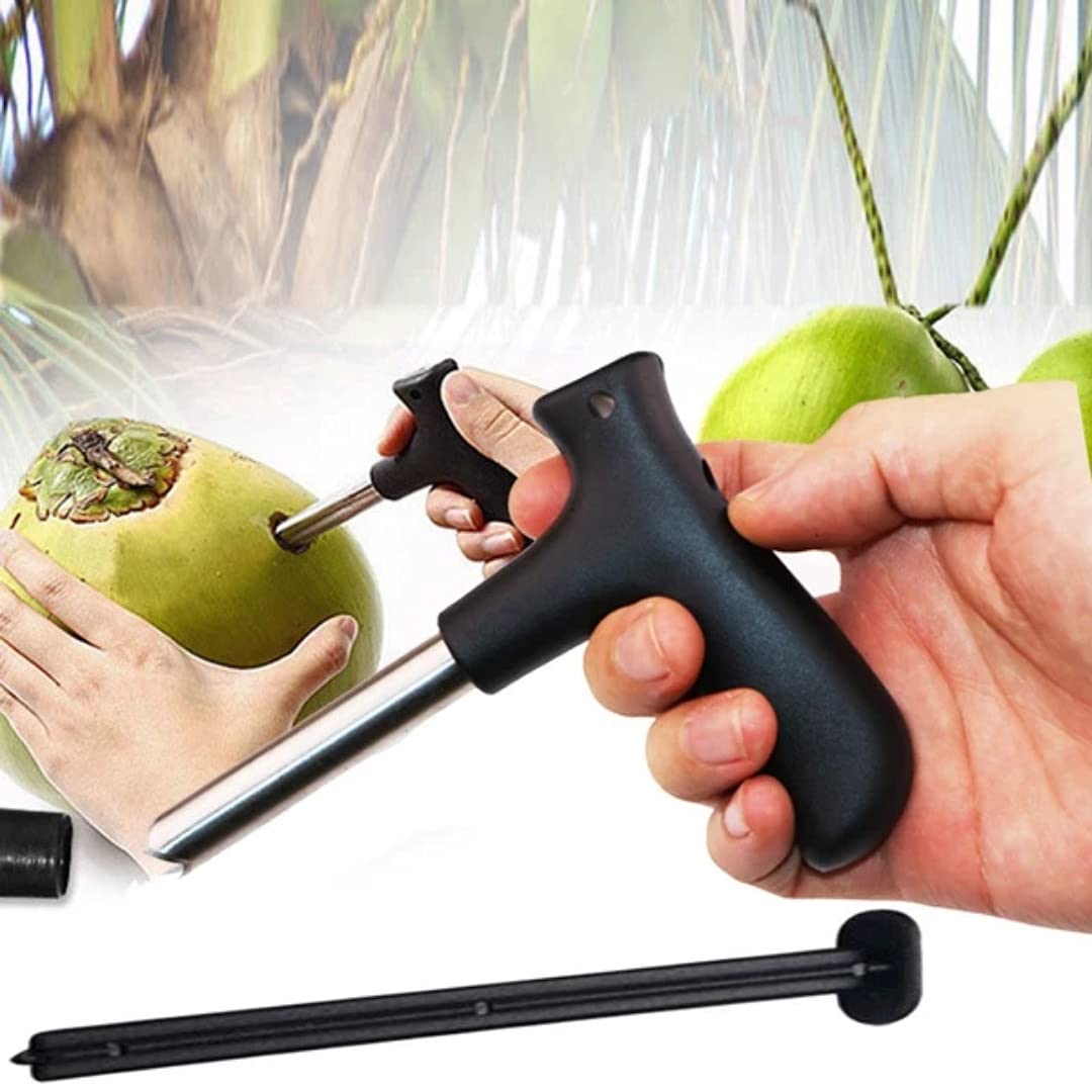 Premium Stainless Steel Coconut Opener Tool - Easy Straw Hole Maker & Cutter for Fresh Coconuts | Food Grade Safe | Perfect for Beach Parties, Tropical Drinks & Home Kitchen Use