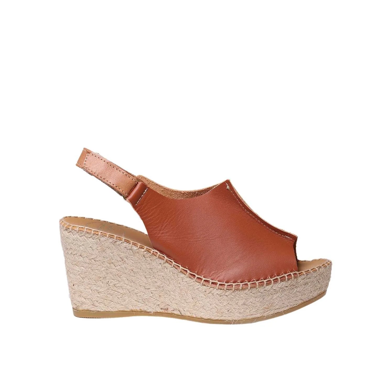 Women's Plain Leather Wedge Sandals - Comfortable & Stylish Lugano Platform Shoes for Casual Outings & Summer Wear