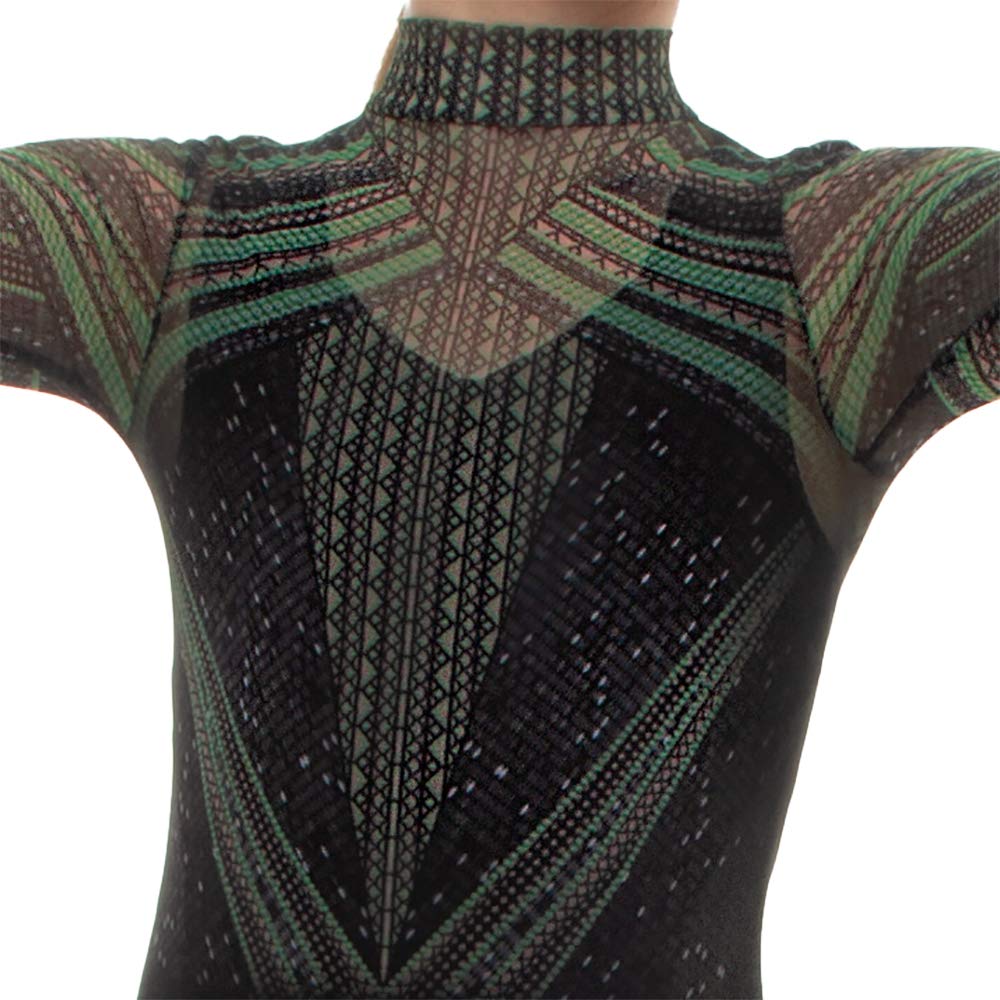 Eerie Nights Long Sleeve Mesh Unitard Bodysuit - Gothic Lingerie for Halloween, Cosplay & Burlesque Performance | Sexy Costume for Women