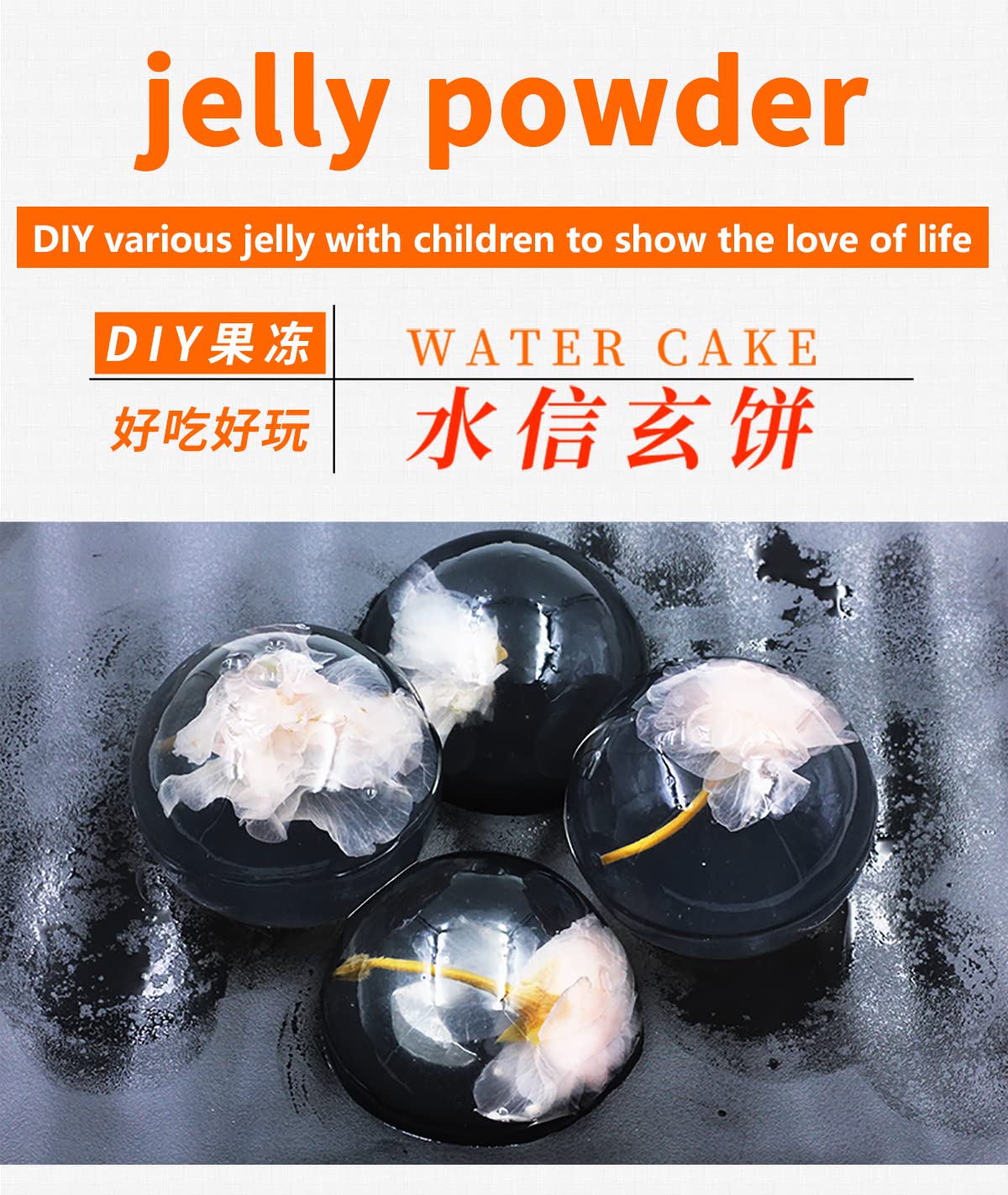 Bailinhou Crystal Konnyaku Jelly Powder 100g - Mix Fruit Flavor for Jelly, Noodles & Milkshakes (Pack of 6) | Vegan Dessert, Bubble Tea Topping & Asian Snack Ingredient