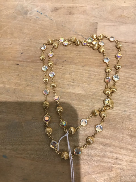 Elegant Gold Rhinestone Necklace for Women - Sparkling Statement Jewelry for Parties, Weddings & Special Occasions
