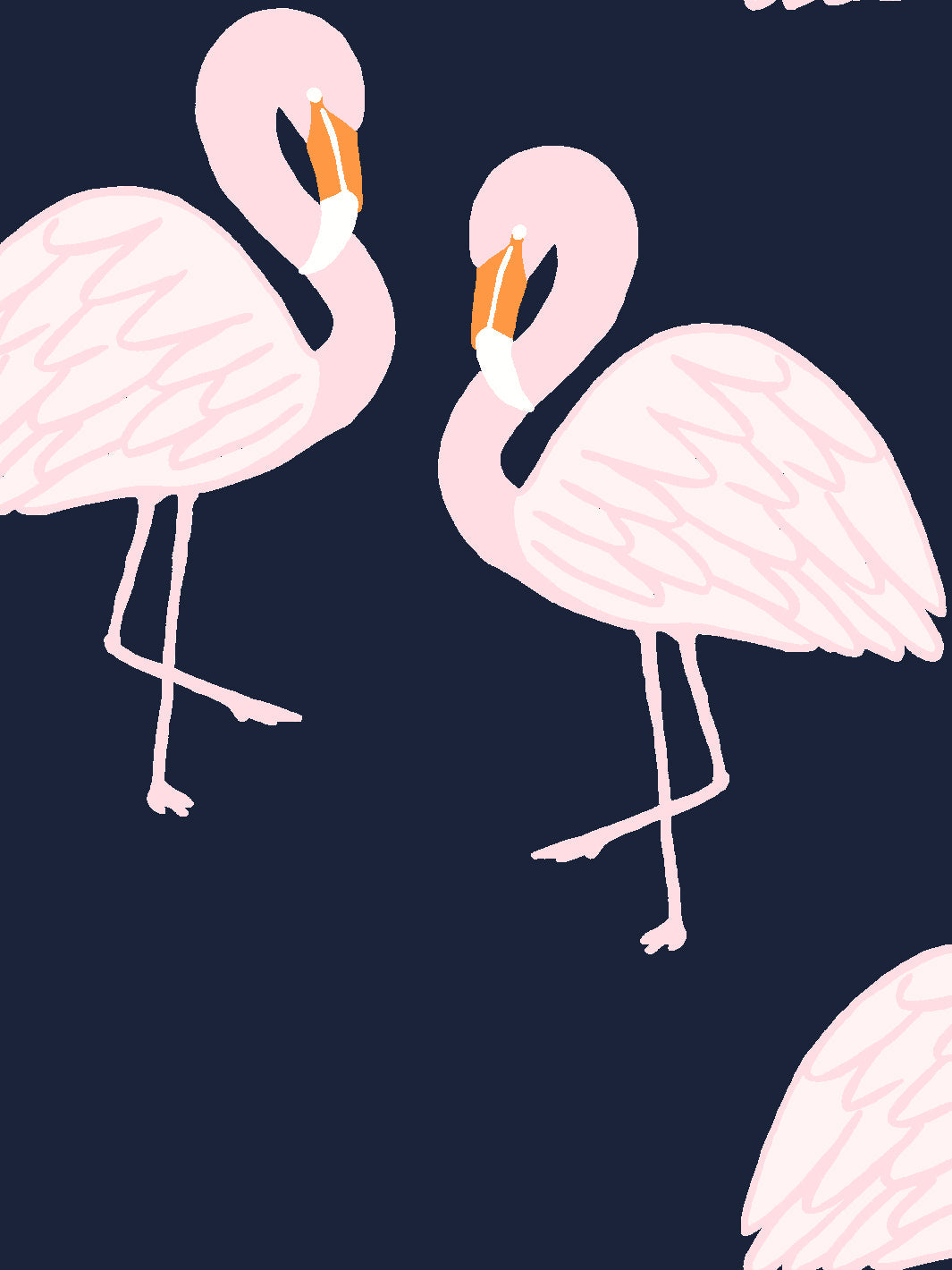 Flamingos Wallpaper by Tea Collection in Navy Blue - Tropical Flamingo-Themed Peel and Stick Wallpaper for Nursery, Bathroom, or Accent Wall Decor