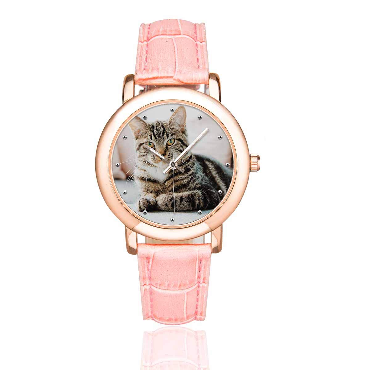 Custom Photo Watches for Men & Women - Personalized Pet Cat Sitting on Sofa Watch - Unique Gift for Mom, Dad, Friends - Perfect for Birthdays, Anniversaries & Special Occasions