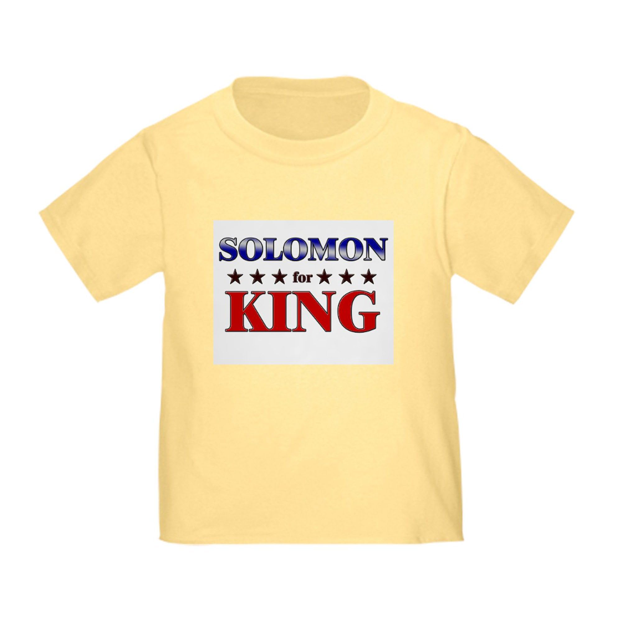 Solomon for King Toddler T-Shirt - 100% Cotton Cute Graphic Tee for Boys & Girls - Perfect for Playdates, Birthday Parties & Family Photos