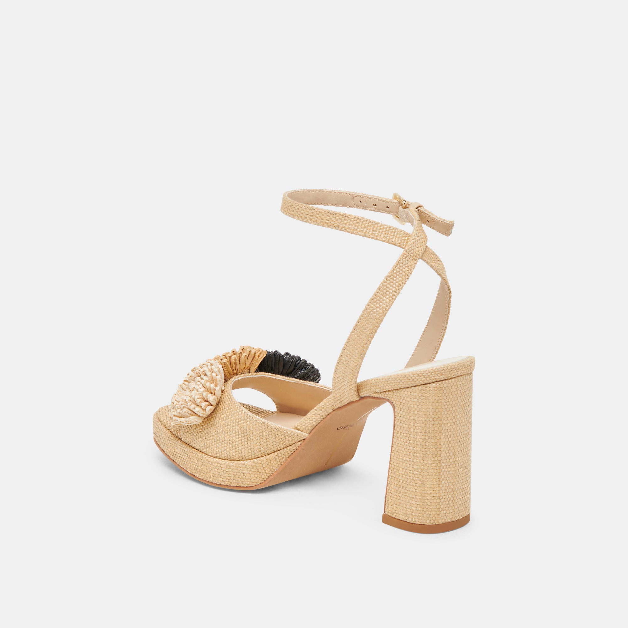 OLIVEA Women's Black Natural Raffia High Heels - Comfortable Summer Wedge Sandals for Beach, Wedding & Party