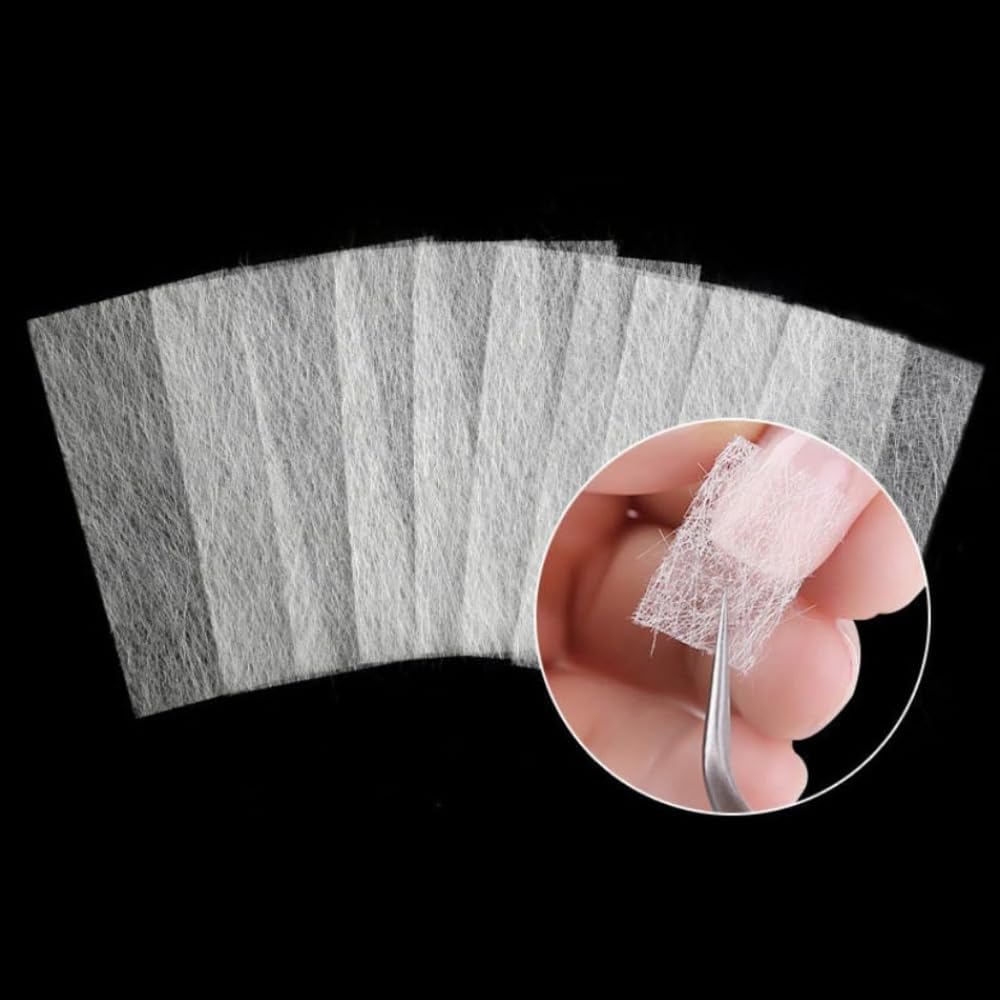 20Pcs Fiberglass Nail Extension Kit with Builder Wrap Stickers, Shape Clips & Repair Tools - Professional Nail Art Accessories for Broken Nail Fix & DIY Manicures at Home (White)
