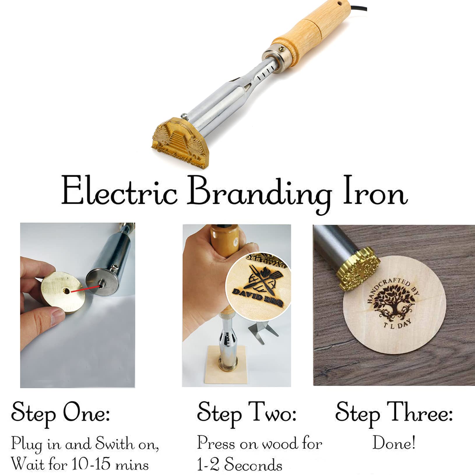 Custom Electric Branding Iron - Personalized Stamp with LOGO for Woodworking, Leather Craft & Food Branding (3