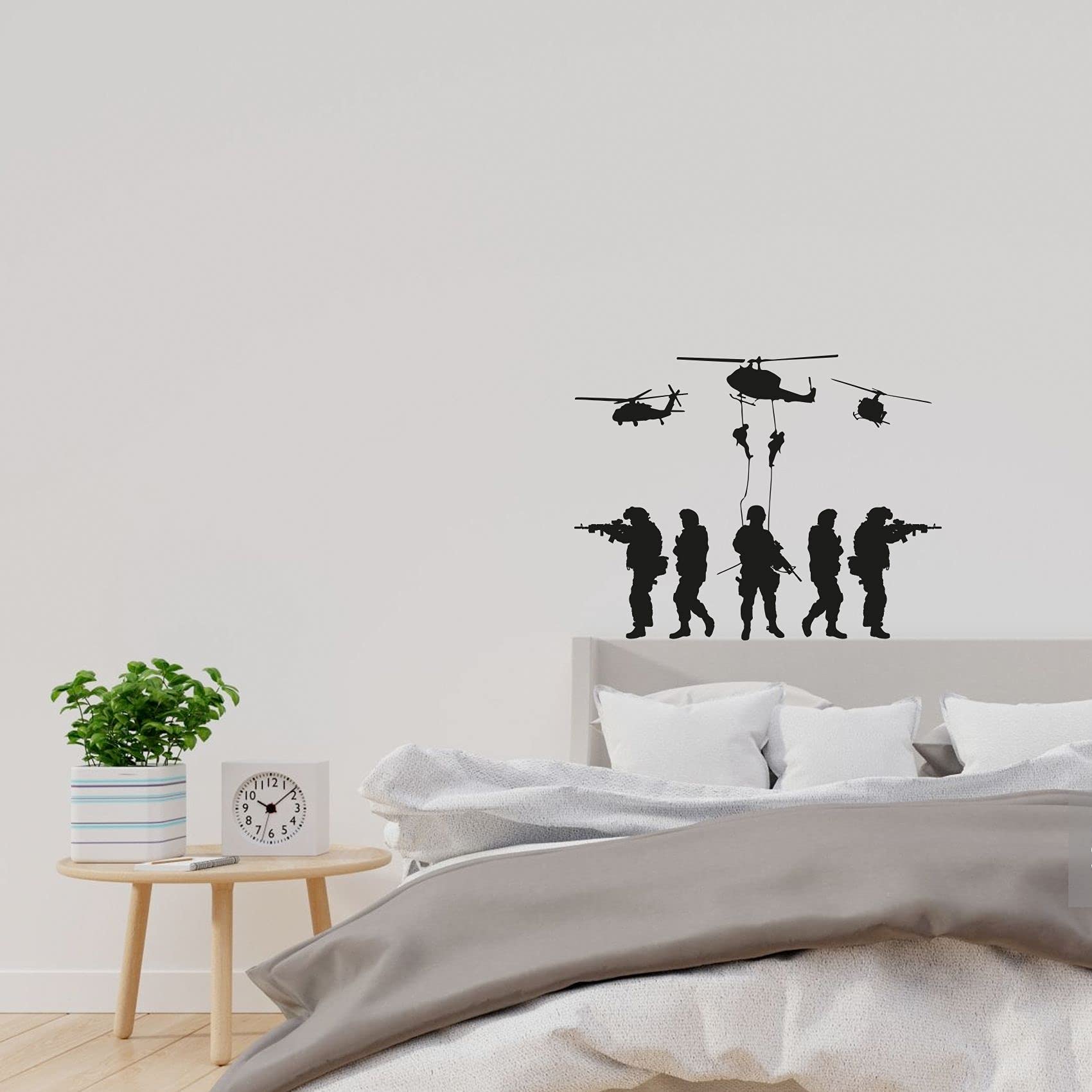 Military SWAT Team Soldier Wall Sticker Decal - 10x10 Inch Vinyl Art for Kids Room, Playroom, Bedroom & Home Decor - Perfect for Army Themed Nursery, Boys Room & Man Cave Wall Art