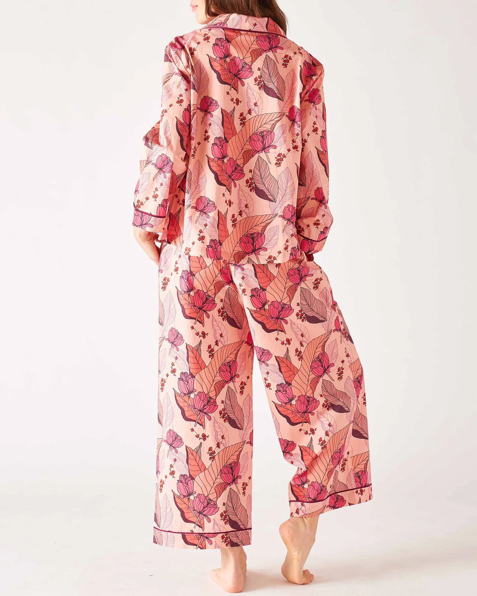 Luxury Rosewood Secret Garden Pajama Set for Women - Soft Sleepwear & Loungewear - Perfect for Relaxing at Home, Spa Days & Cozy Nights