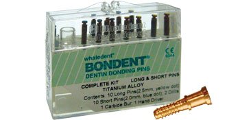 DB50L Bondent Dentin Bonding Pins - 0.425mm x 2.5mm Long Pins Bulk Kit (Yellow Dot) - Ideal for Dental Restorations, Crowns & Bridges