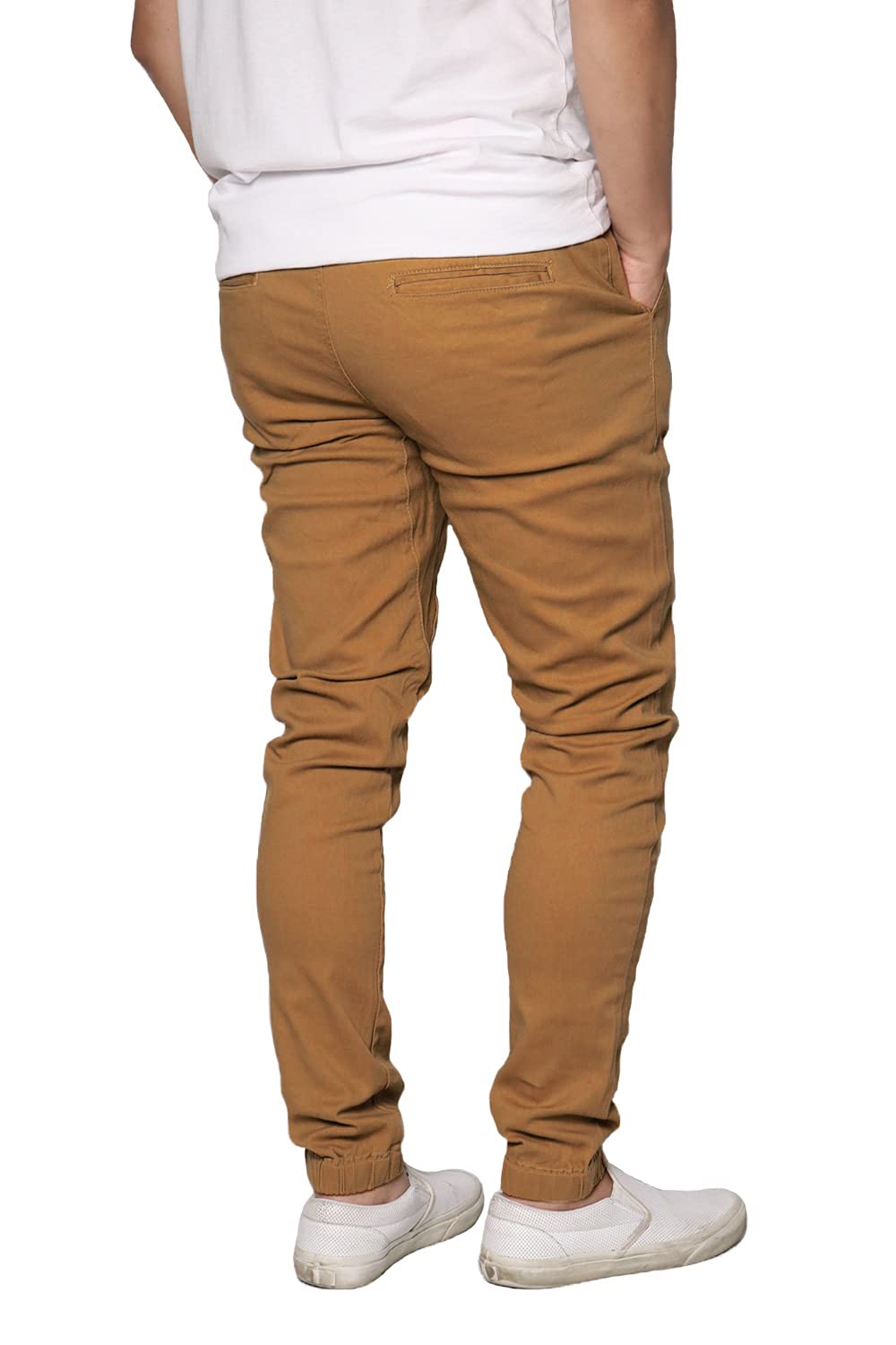 URBANJ Men's Twill Skinny Fit Jogger Pants - Slim Fit Casual Sweatpants for Men with Pockets | Perfect for Gym, Lounge & Streetwear Fashion