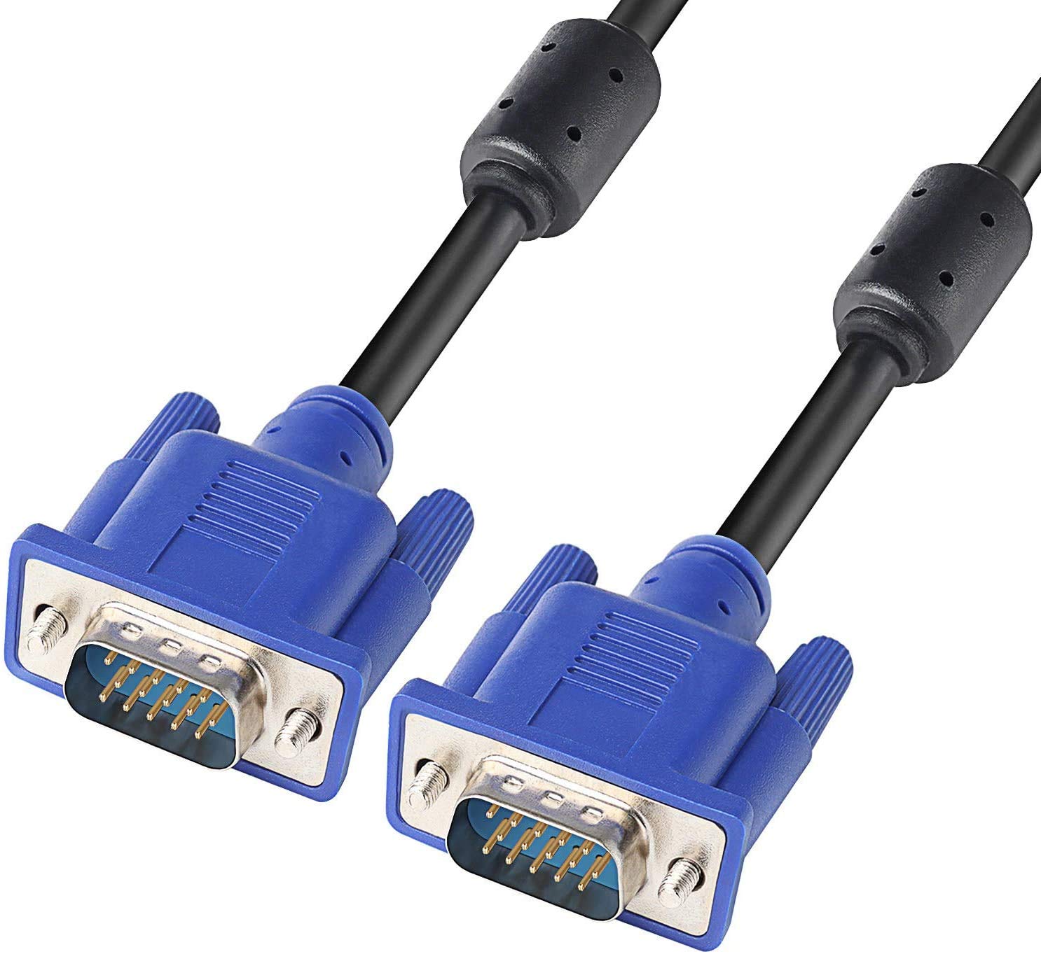 PASOW 6FT VGA to VGA Cable HD15 Male to Male - High Speed Monitor Cable for Computer, TV, Projector - Ideal for Home Office, Gaming Setup, and Conference Room Presentations