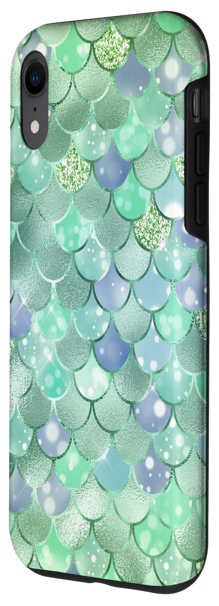 Premium iPhone XR Case - Aqua Green Mermaid Scale Design with Bokeh Effect | Slim Protective Cover for Everyday Use, Travel & Photography