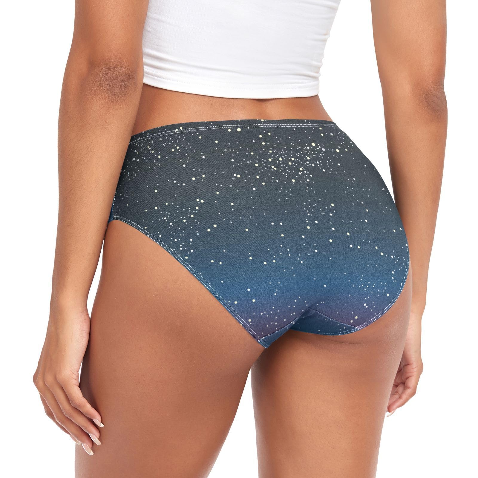 Breathable Soft Women's Underwear Briefs - Polka Dot & Starry Sky Design, Colorful Medium Multi-Pack for Comfortable Sleep & Lounge Wear